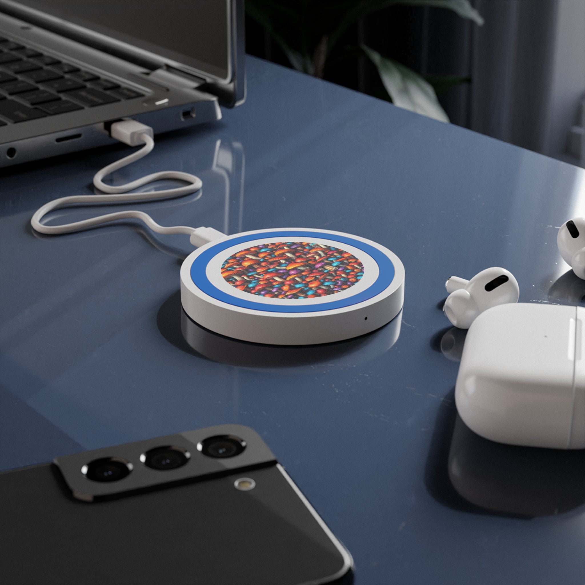 Mushroom Burst Wireless Charging Pad — Colorful Mushroom Pattern Qi Charger