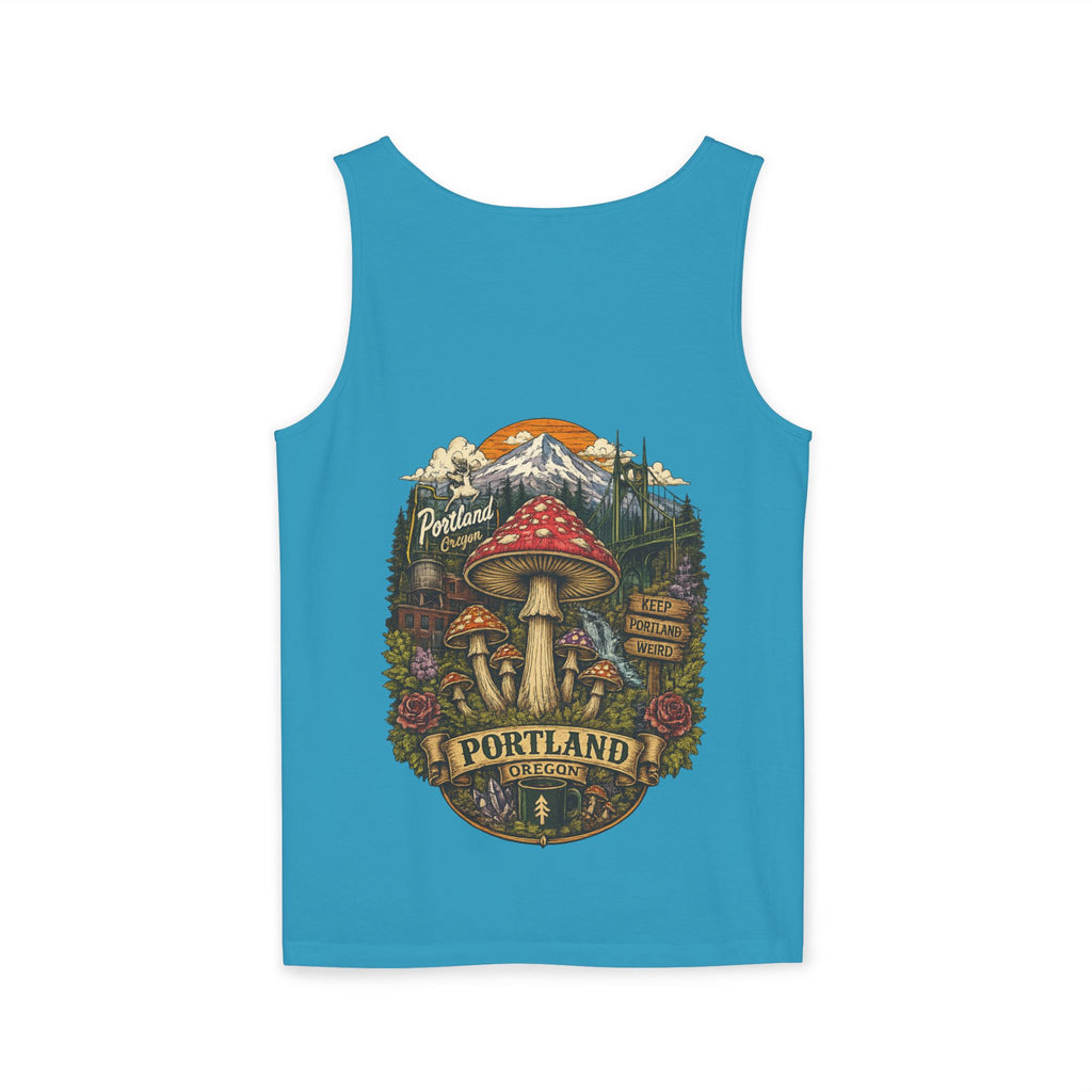 City: Portland Mushroom Tank Top — Psychedelic Forest Graphic Tank