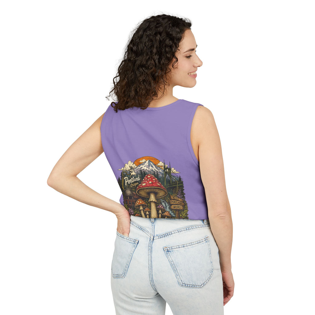 City: Portland Mushroom Graphic Tank Top — Colorful Psychedelic Fungi Design