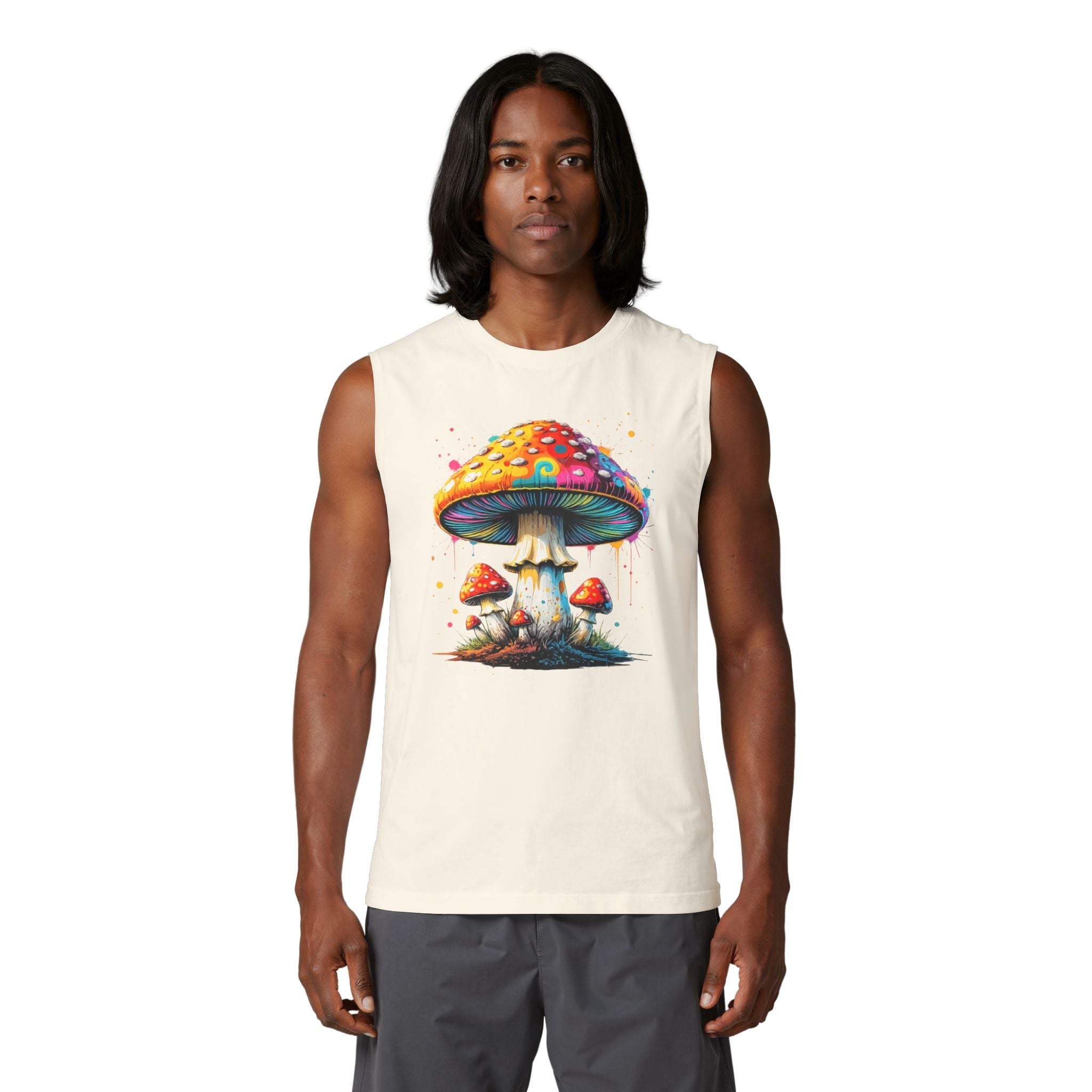 City: Vancouver Mushroom Tank Top — Colorful Psychedelic Fungi Graphic Muscle Tee