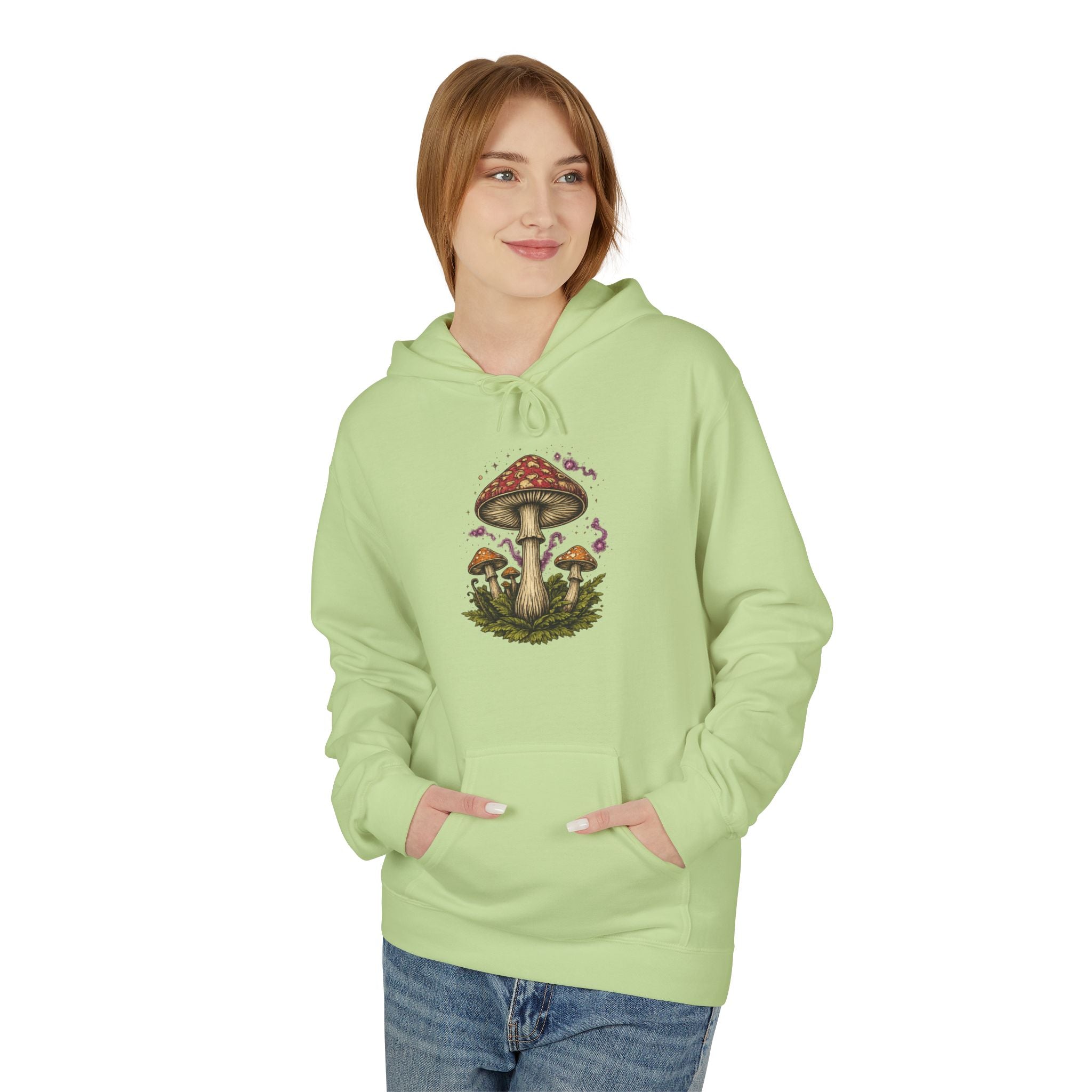 Mushroom Art Hoodie — Botanical Foraging Graphic Pullover
