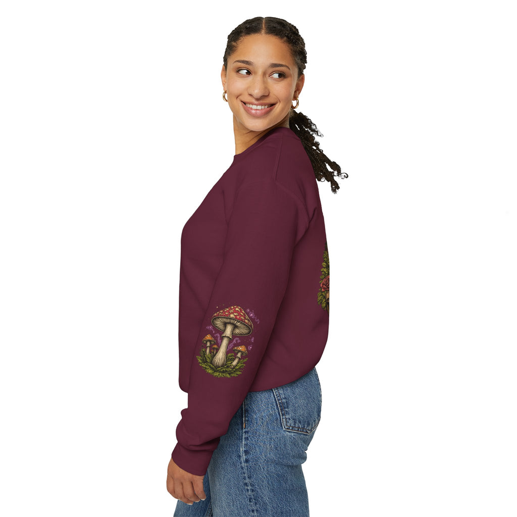 City: Portland Mushroom Crewneck Sweatshirt Vintage Psychedelic Fungi Graphic