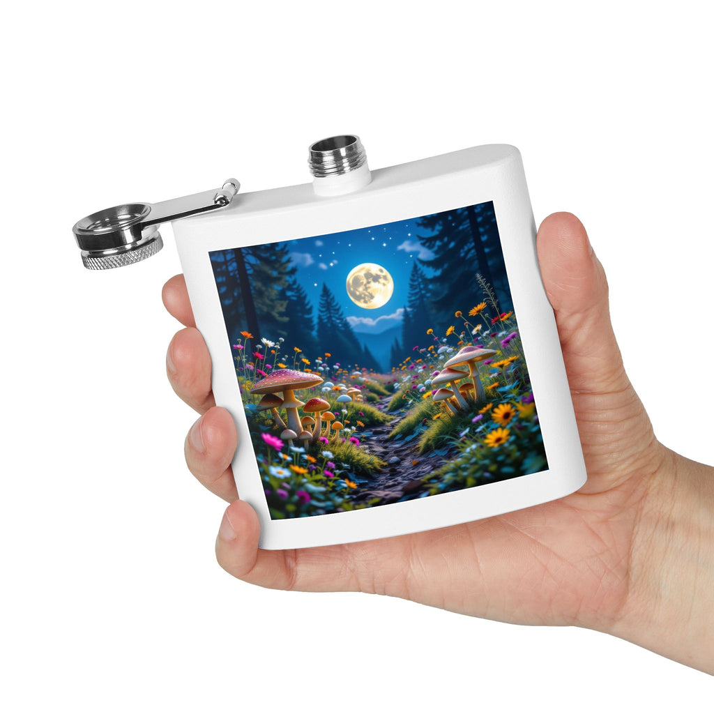 Moonlit Grove Stainless Steel Flask – Sip with a Side of Magic