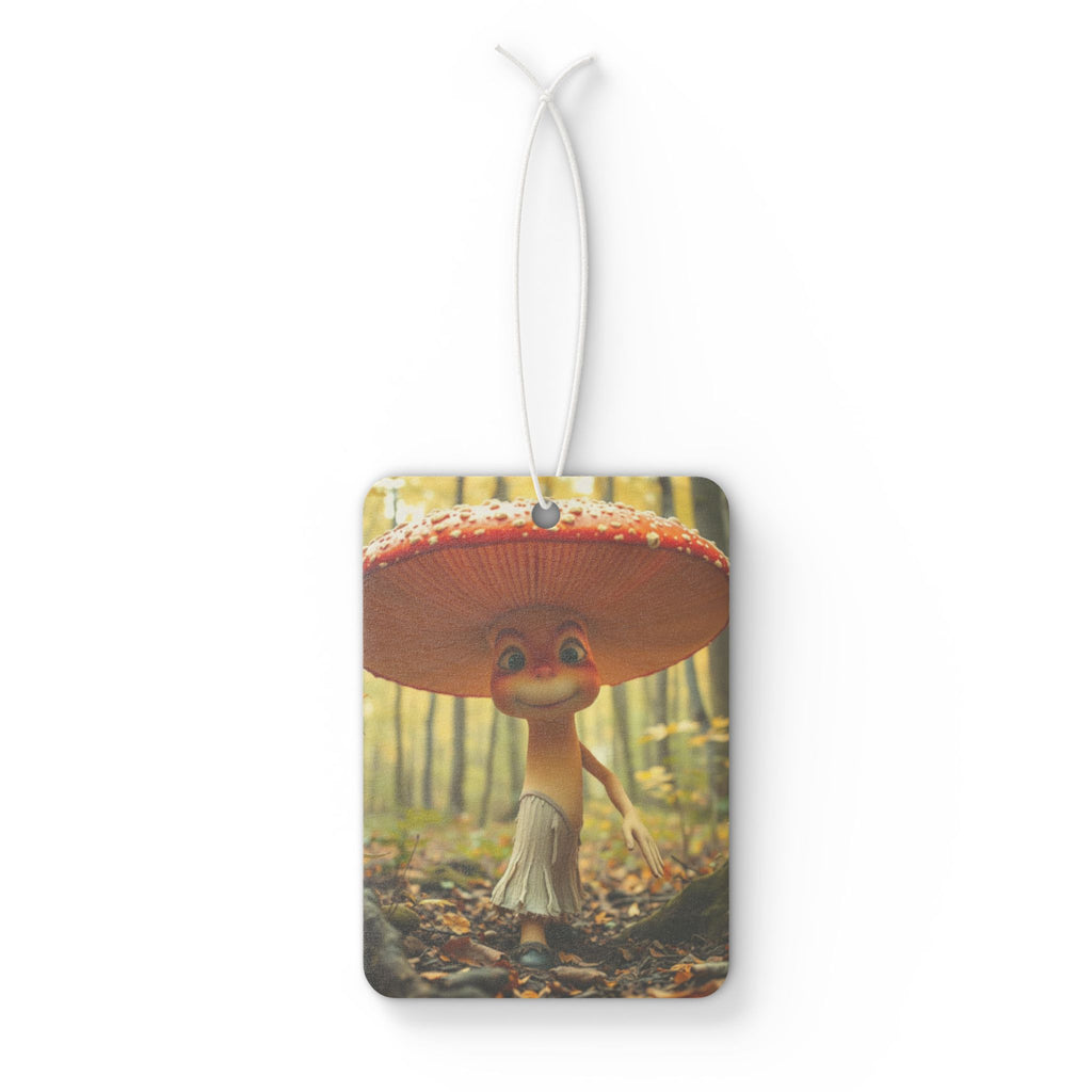 Mushroom Character Car Air Freshener — Cute Forest Cartoon Scent