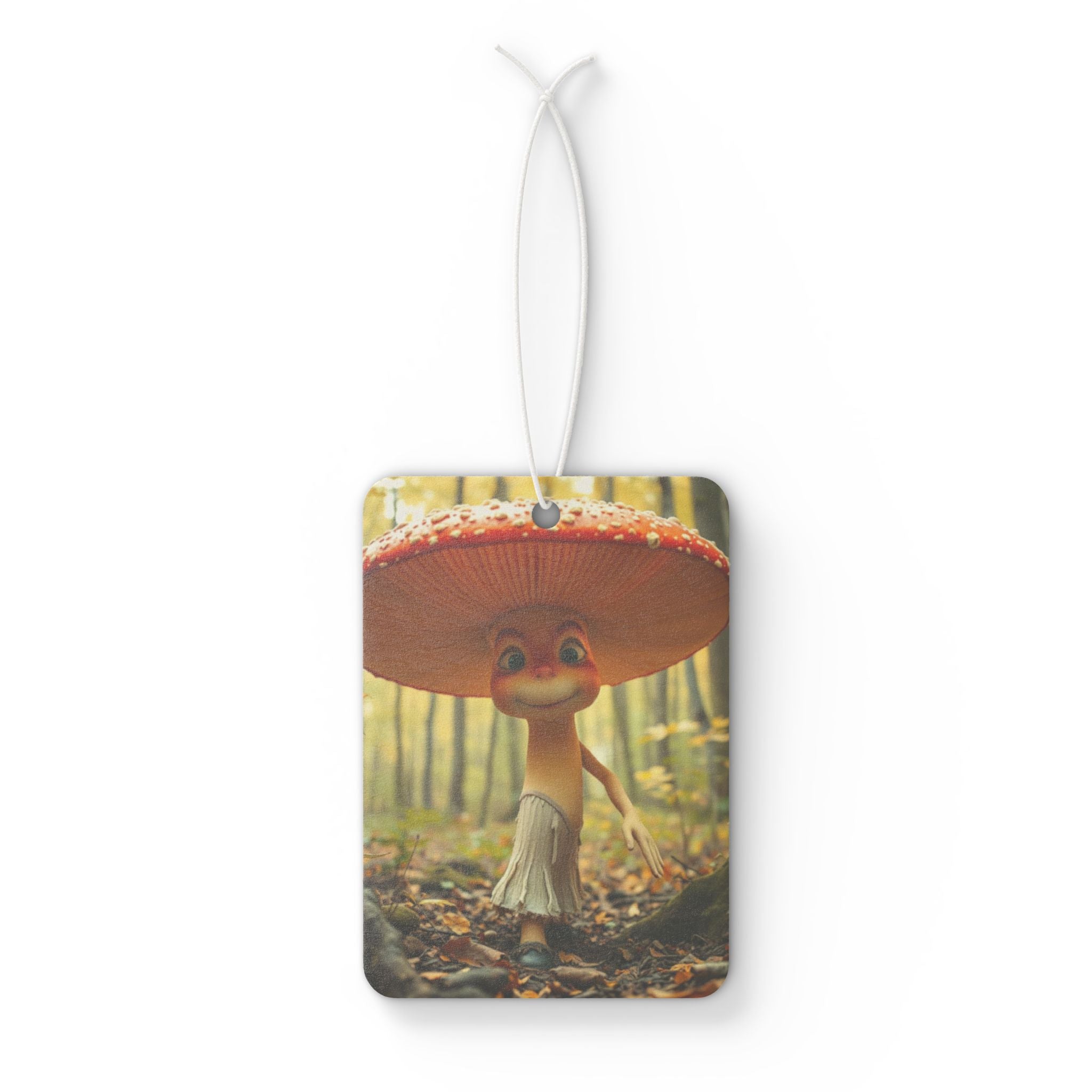 Mushroom Character Car Air Freshener — Cute Forest Cartoon Scent