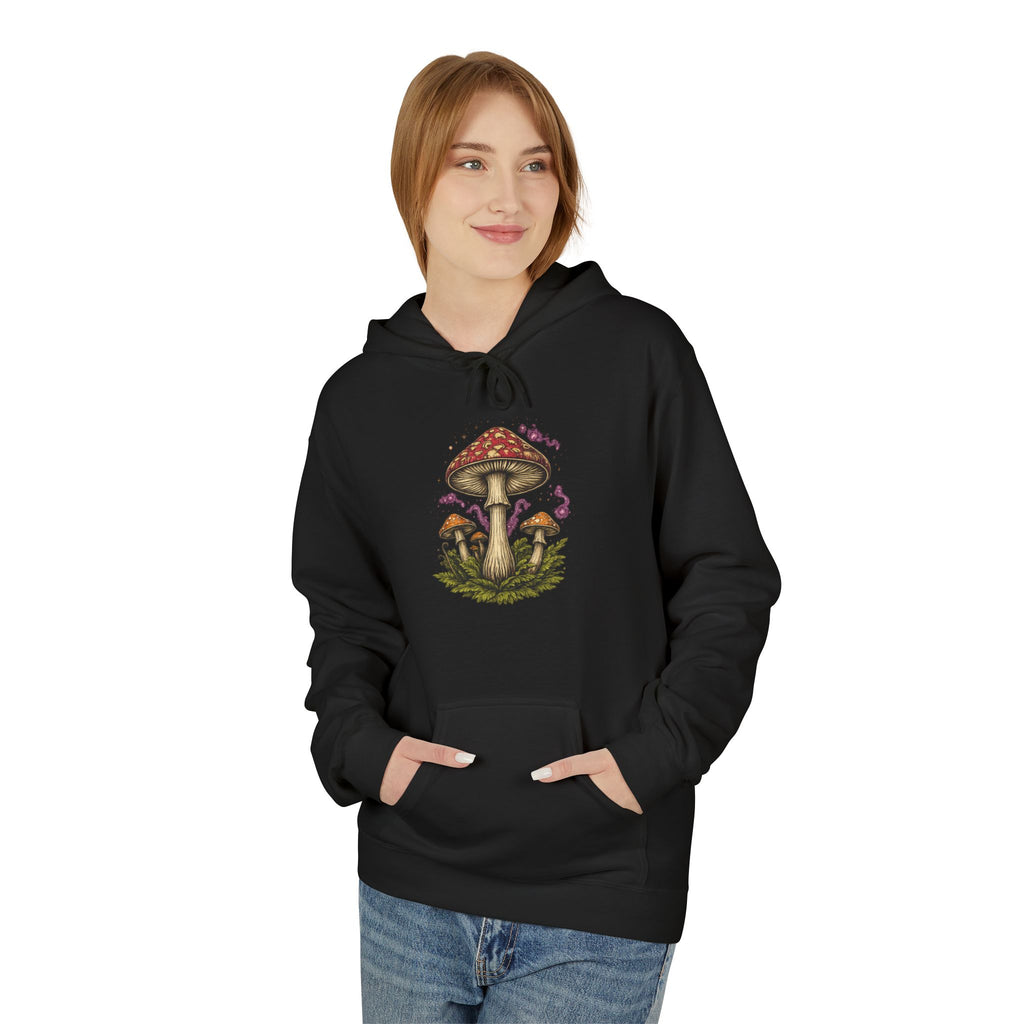 Mushroom Art Hoodie — Botanical Foraging Graphic Pullover