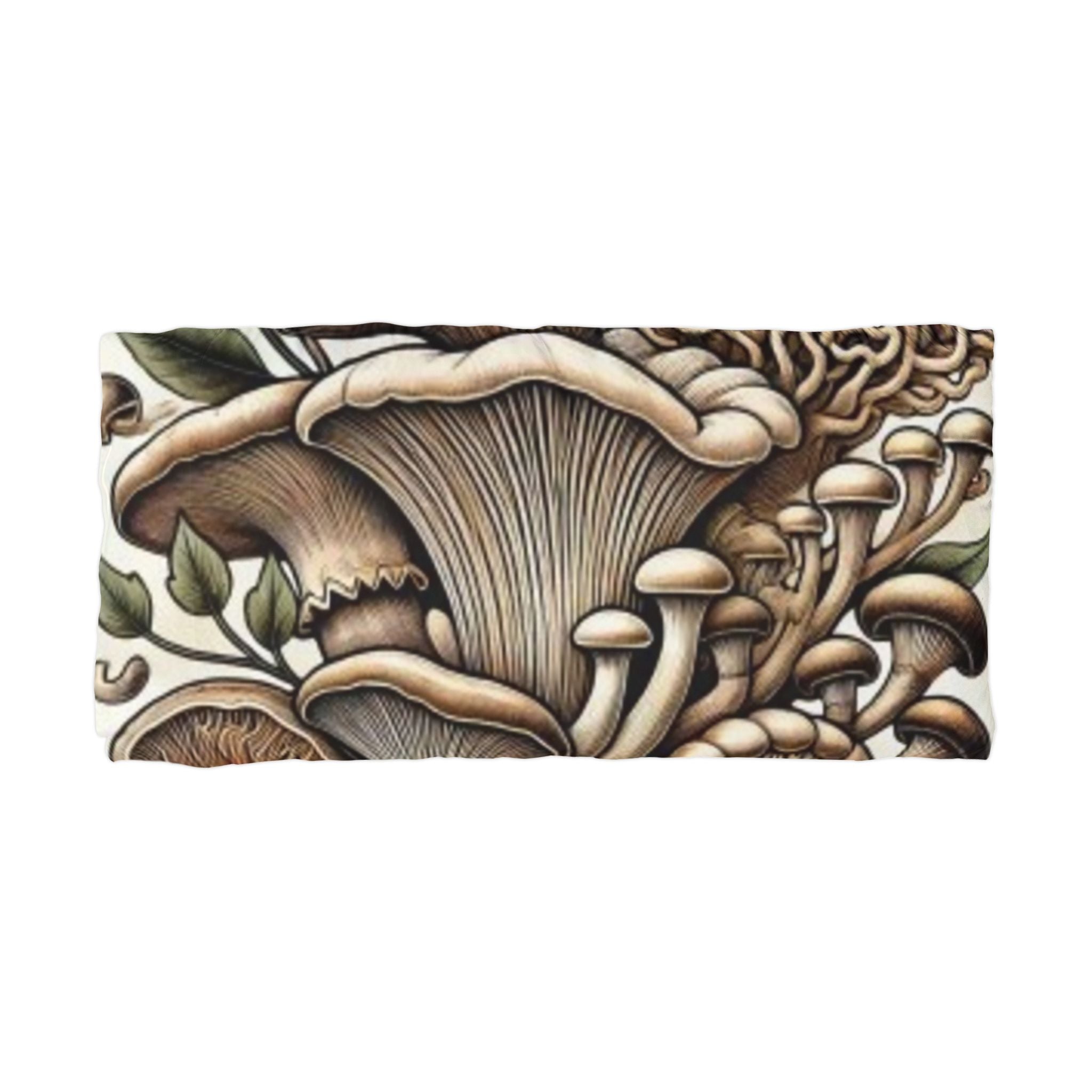 Mushroom Garden Microfiber Pillowcase — Botanical Fungi Decorative Pillow Cover