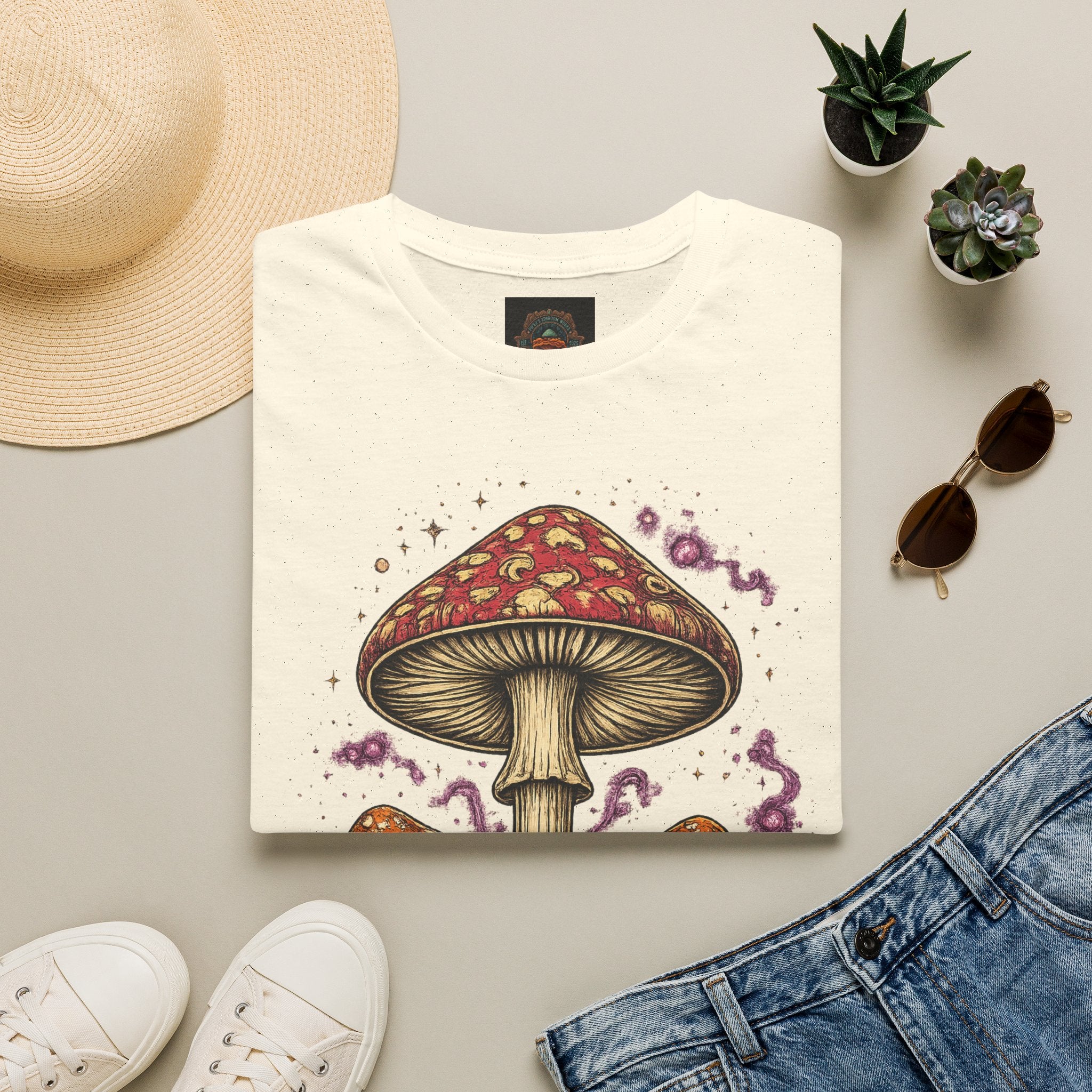 City: Gresham Psychedelic Mushroom Graphic T-Shirt — Red Amanita Illustration