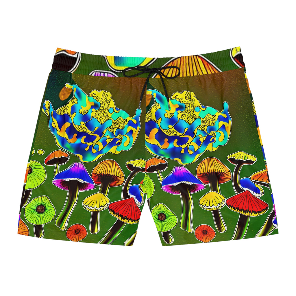 Psychedelic Mushroom Swim Shorts – Men's Vibrant AOP Beach Trunks