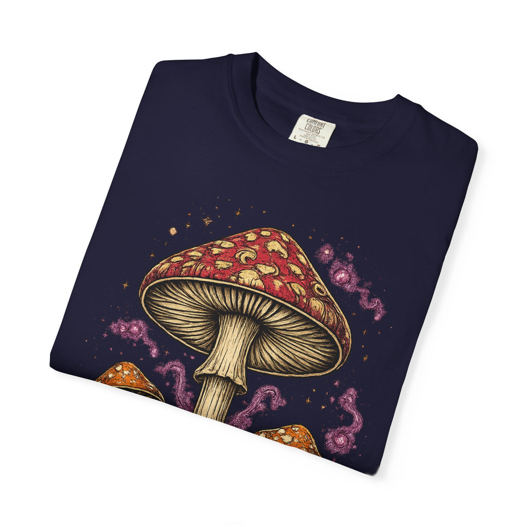 City: Portland Mushroom Graphic T-Shirt — Vintage Forest Amanita Design