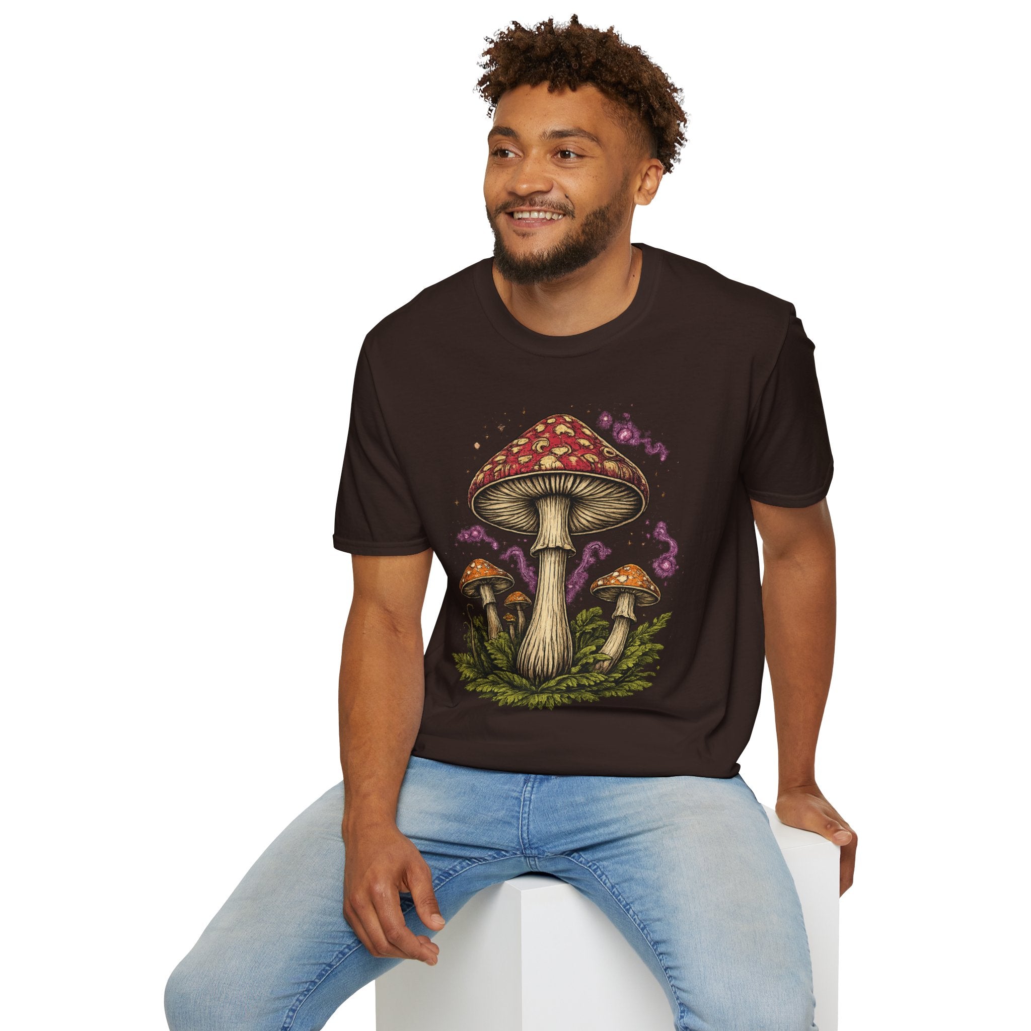 City: Portland Mushroom Magic T-Shirt — Vintage Red Toadstool Illustration