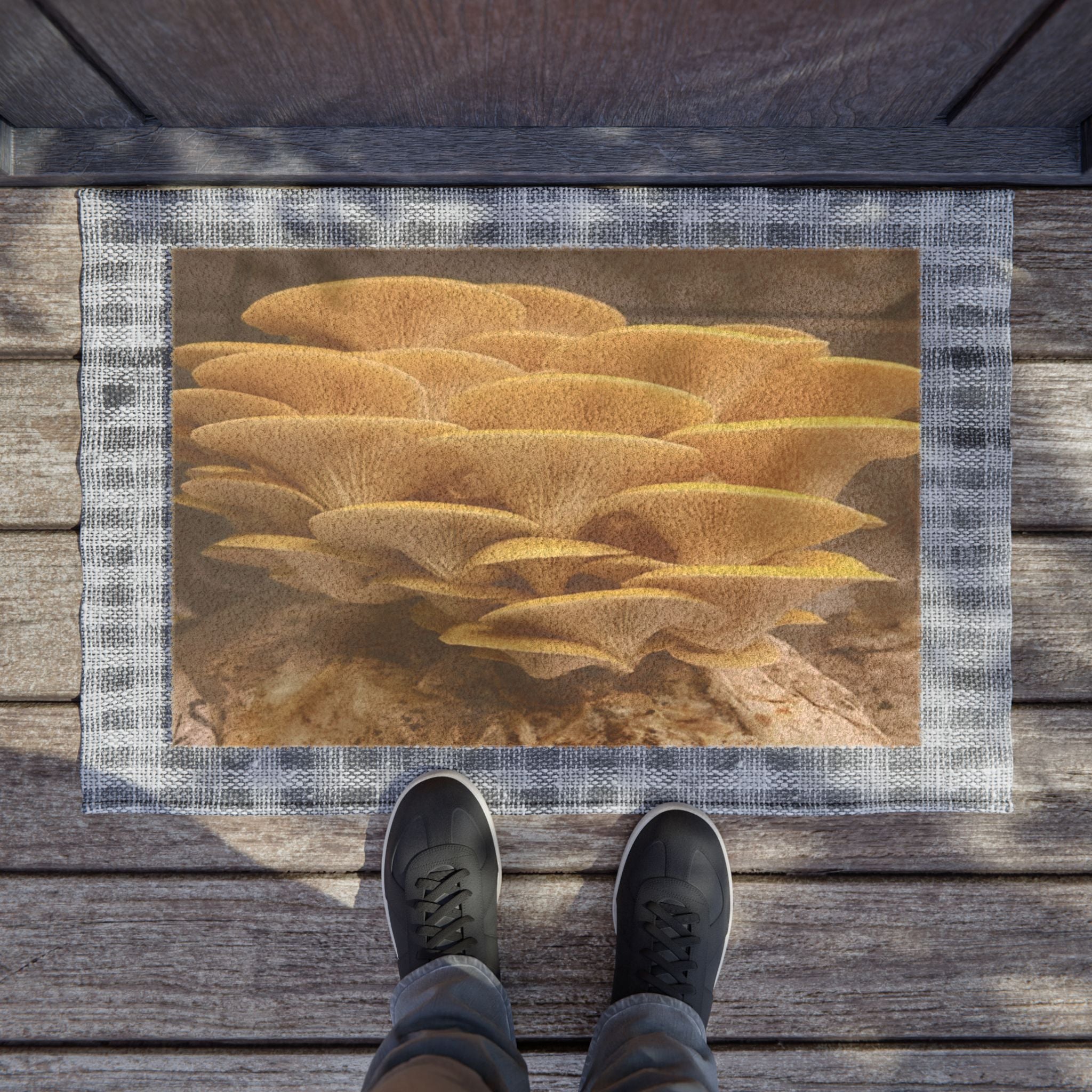 Natural Mushroom Shelf Doormat - Botanical Fungi Welcome Mat