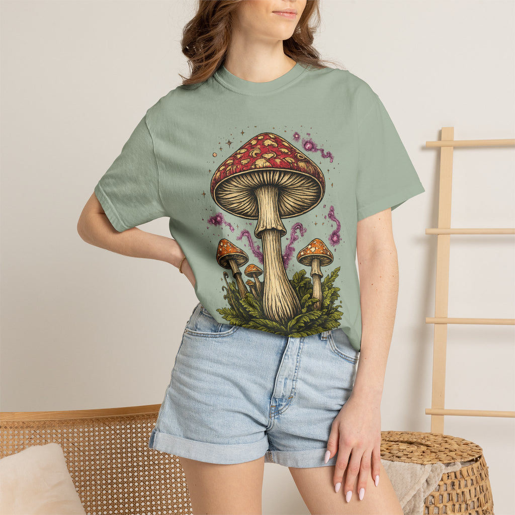 City: Portland Mushroom Graphic T-Shirt — Vintage Forest Amanita Design