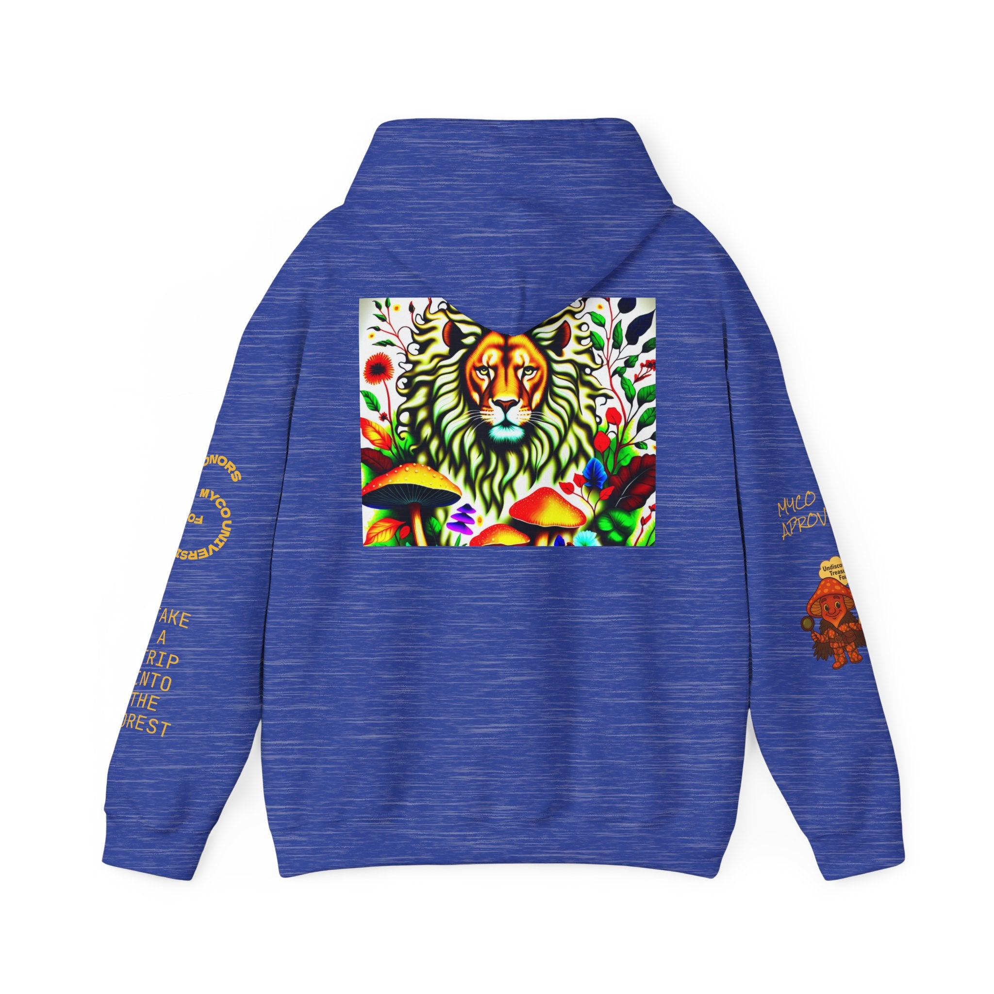 Myco University Lion & Mushroom Hoodie — Psychedelic Lion Graphic Pullover