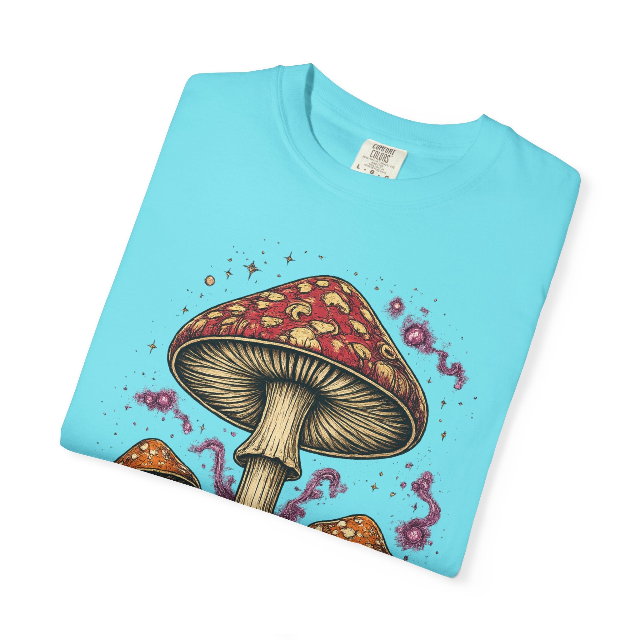 City: Portland Mushroom Graphic T-Shirt — Vintage Forest Amanita Design