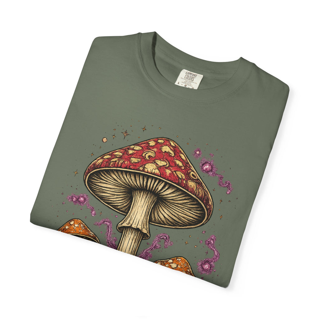 City: Portland Mushroom Graphic T-Shirt — Vintage Forest Amanita Design