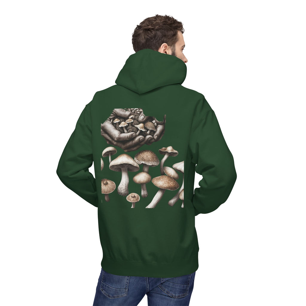 Mushroom Art Hoodie — Botanical Foraging Graphic Pullover