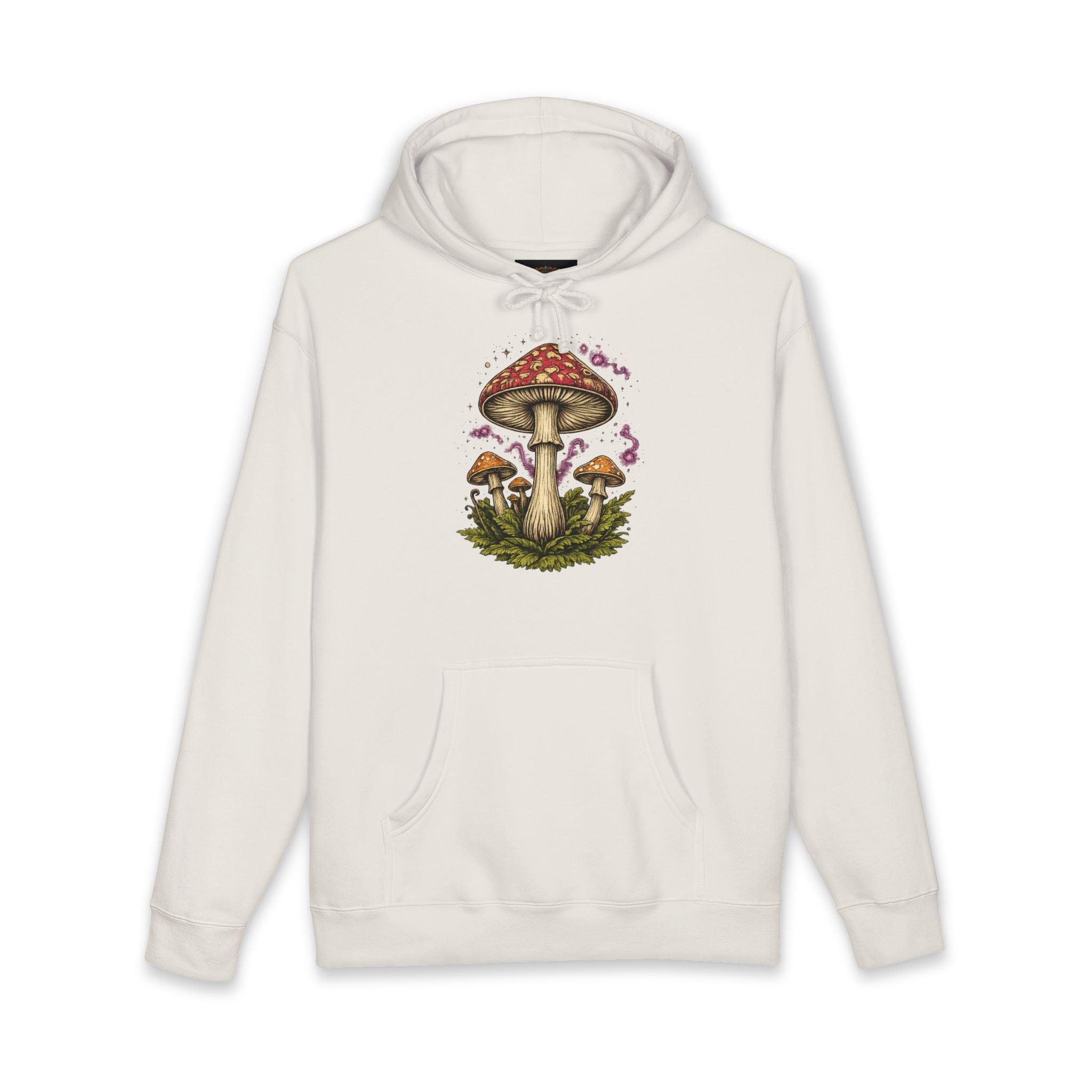 Mushroom Grove Hoodie — Vintage Toadstool Illustration Hooded Sweatshirt