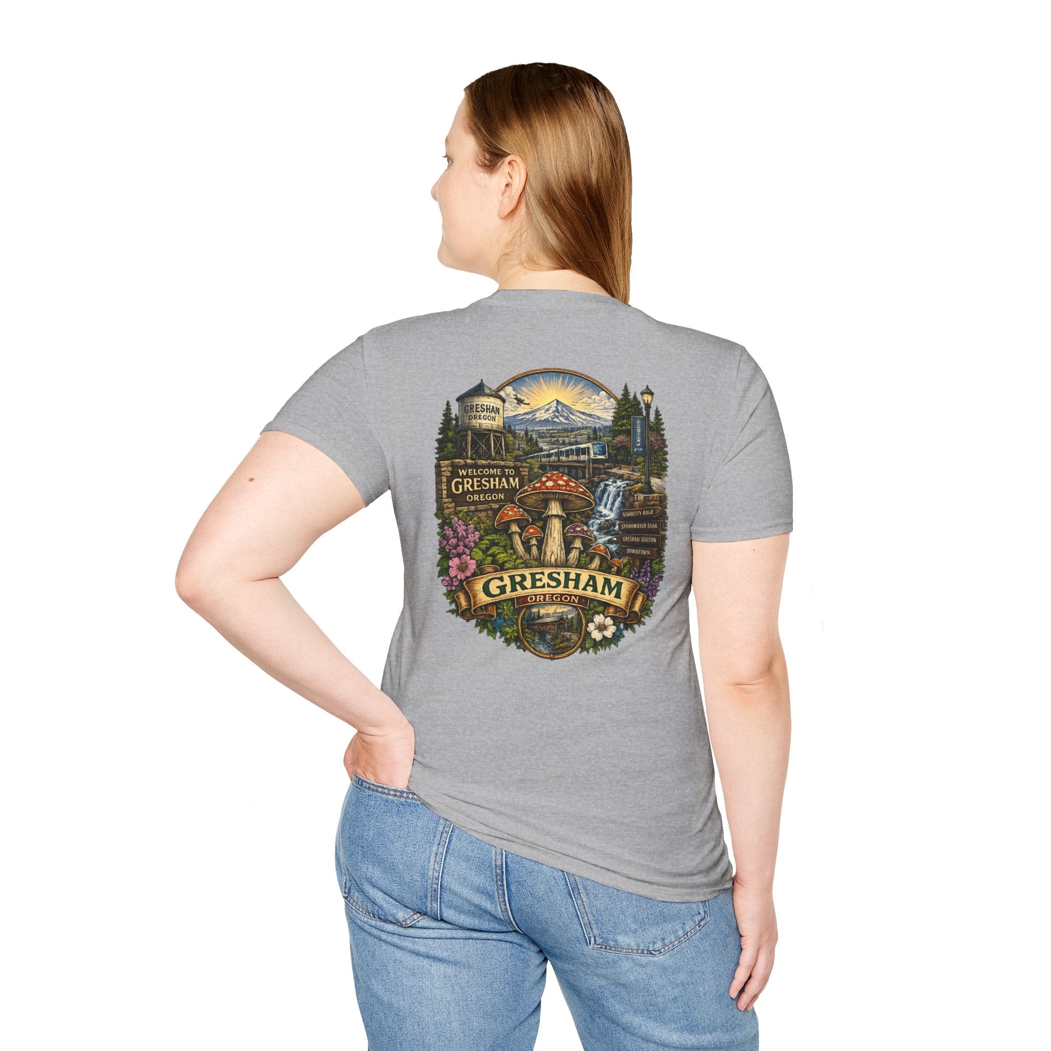City: Gresham Psychedelic Mushroom Graphic T-Shirt — Red Amanita Illustration