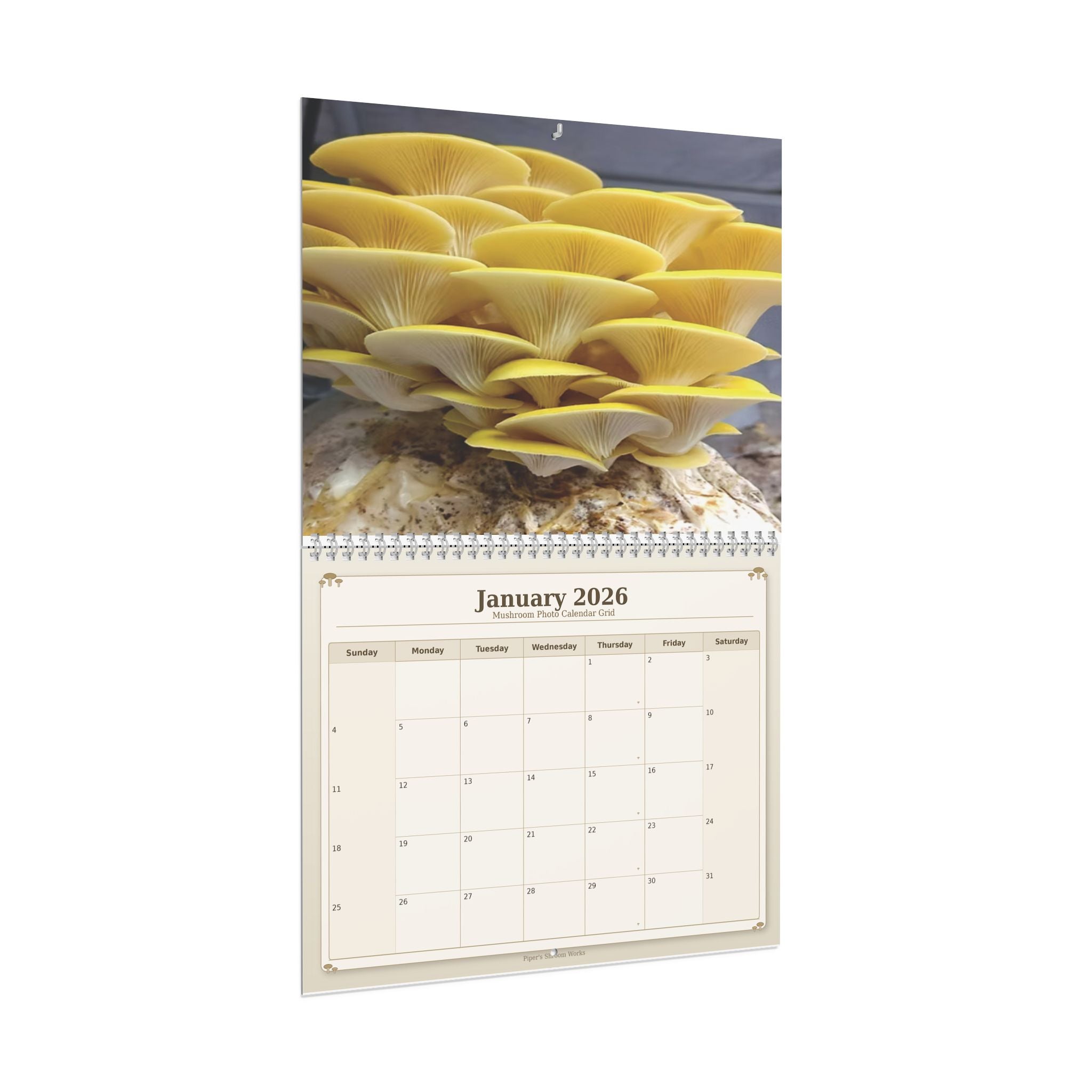 Mushroom Wall Calendar — 12-Month Fungi Photography Calendar (Monthly Planner)