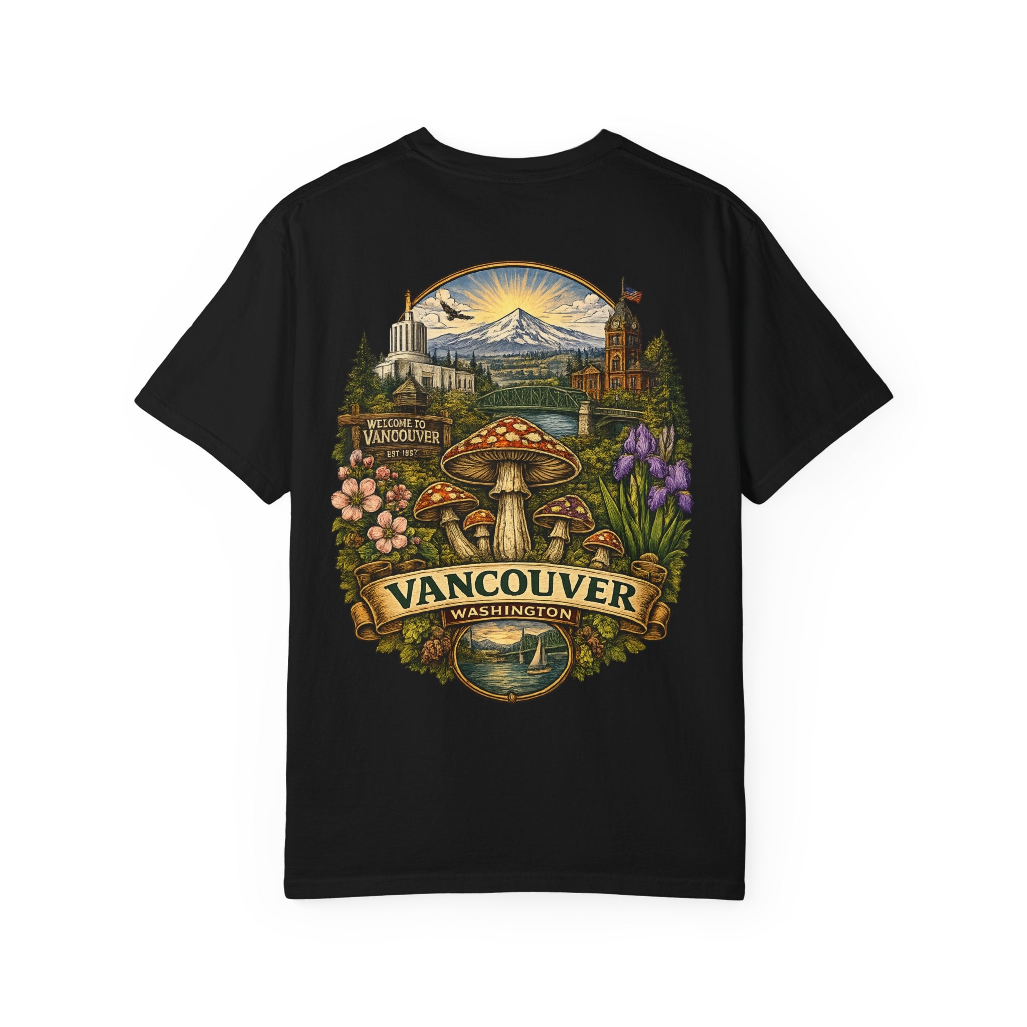 City: Lake Oswego Mushroom T-Shirt — Vintage Nature & Psychedelic Fungi Design