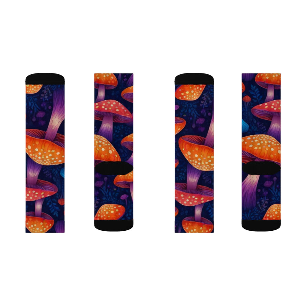 Socks: Colorful Mushroom Pattern Socks, Unique Gift for Fungi Lovers, Fun Fashion Socks, Cozy Home Accessories, Quirky Sock Gift