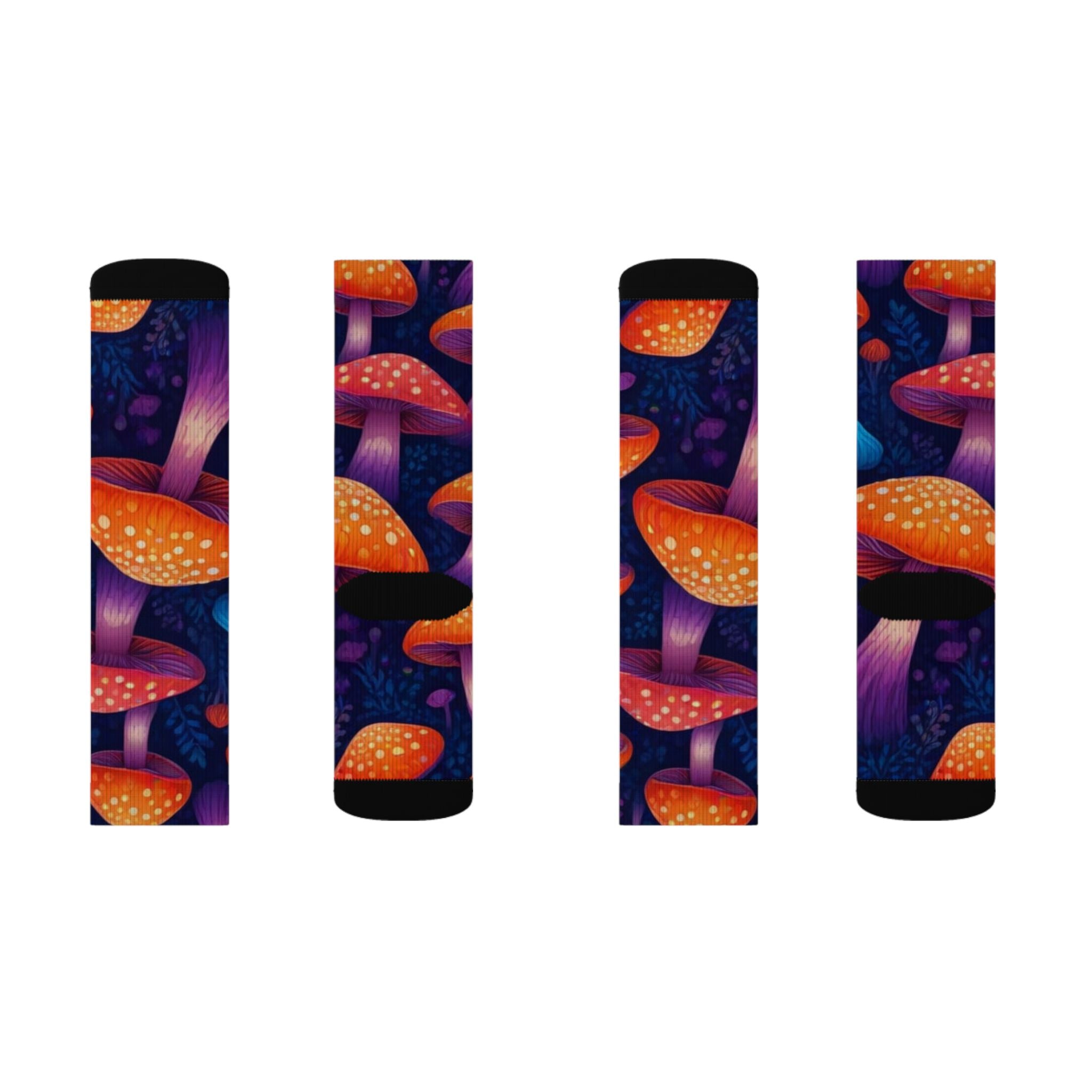 Socks: Colorful Mushroom Pattern Socks, Unique Gift for Fungi Lovers, Fun Fashion Socks, Cozy Home Accessories, Quirky Sock Gift