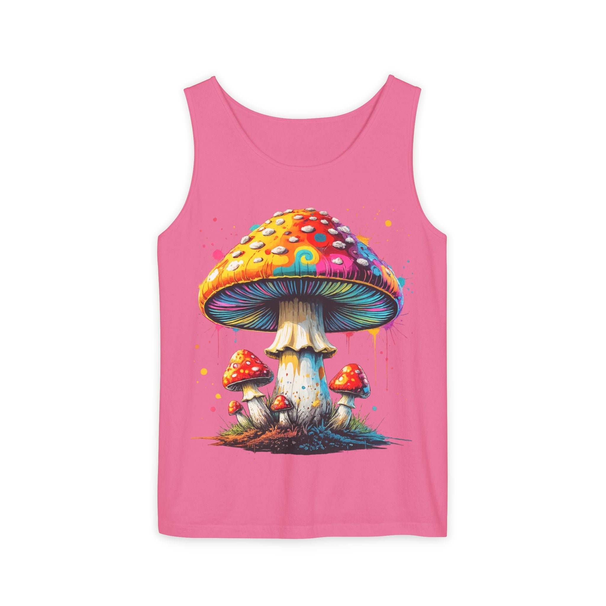 City: Portland Mushroom Graphic Tank Top — Colorful Psychedelic Fungi Design