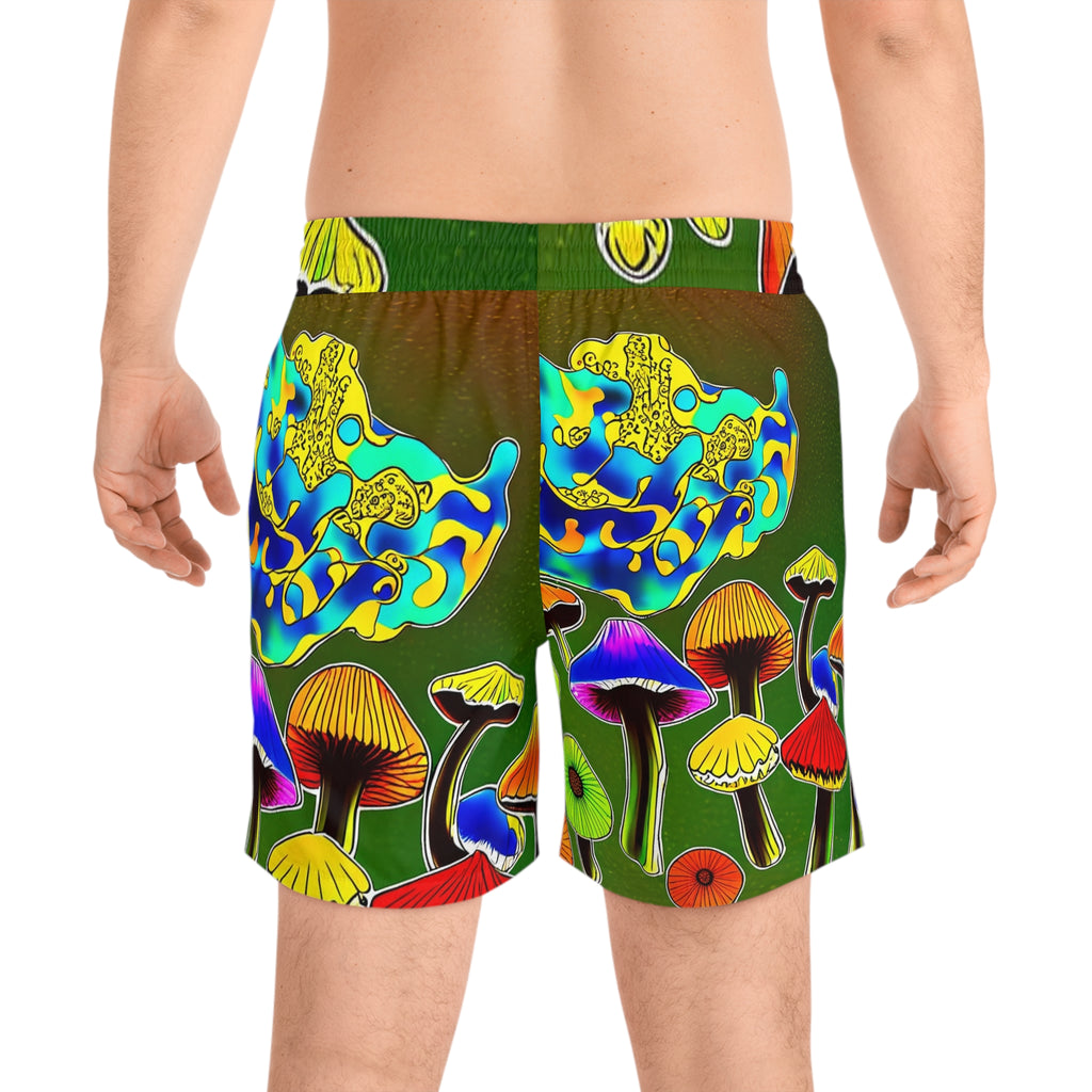 Psychedelic Mushroom Swim Shorts – Men's Vibrant AOP Beach Trunks
