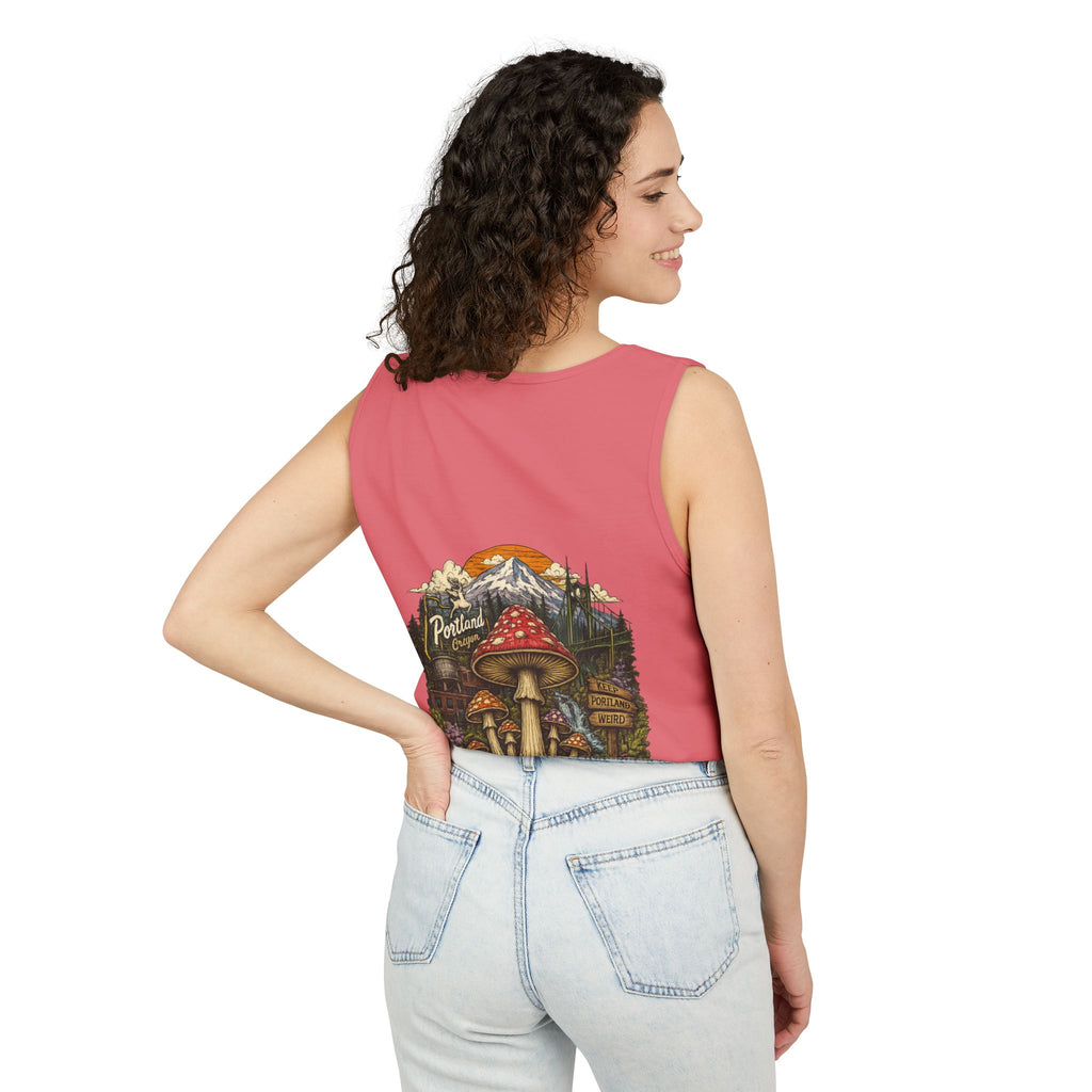 City: Portland Mushroom Tank Top — Psychedelic Forest Graphic Tank
