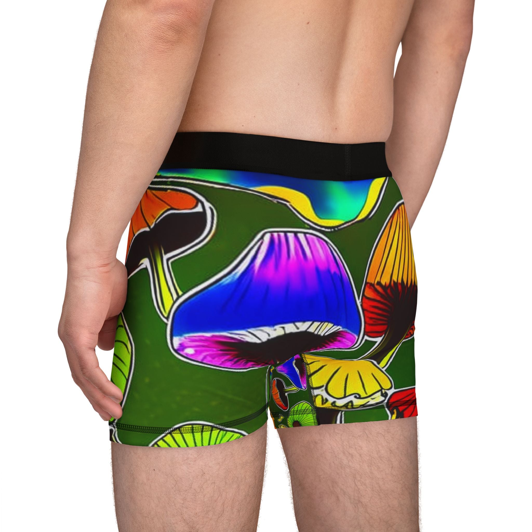 Mushroom Pattern Men’s Boxers — Colorful Psychedelic Fungi Print