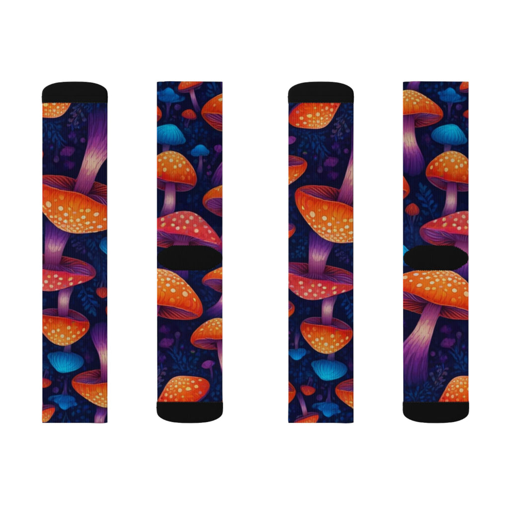 Socks: Colorful Mushroom Pattern Socks, Unique Gift for Fungi Lovers, Fun Fashion Socks, Cozy Home Accessories, Quirky Sock Gift
