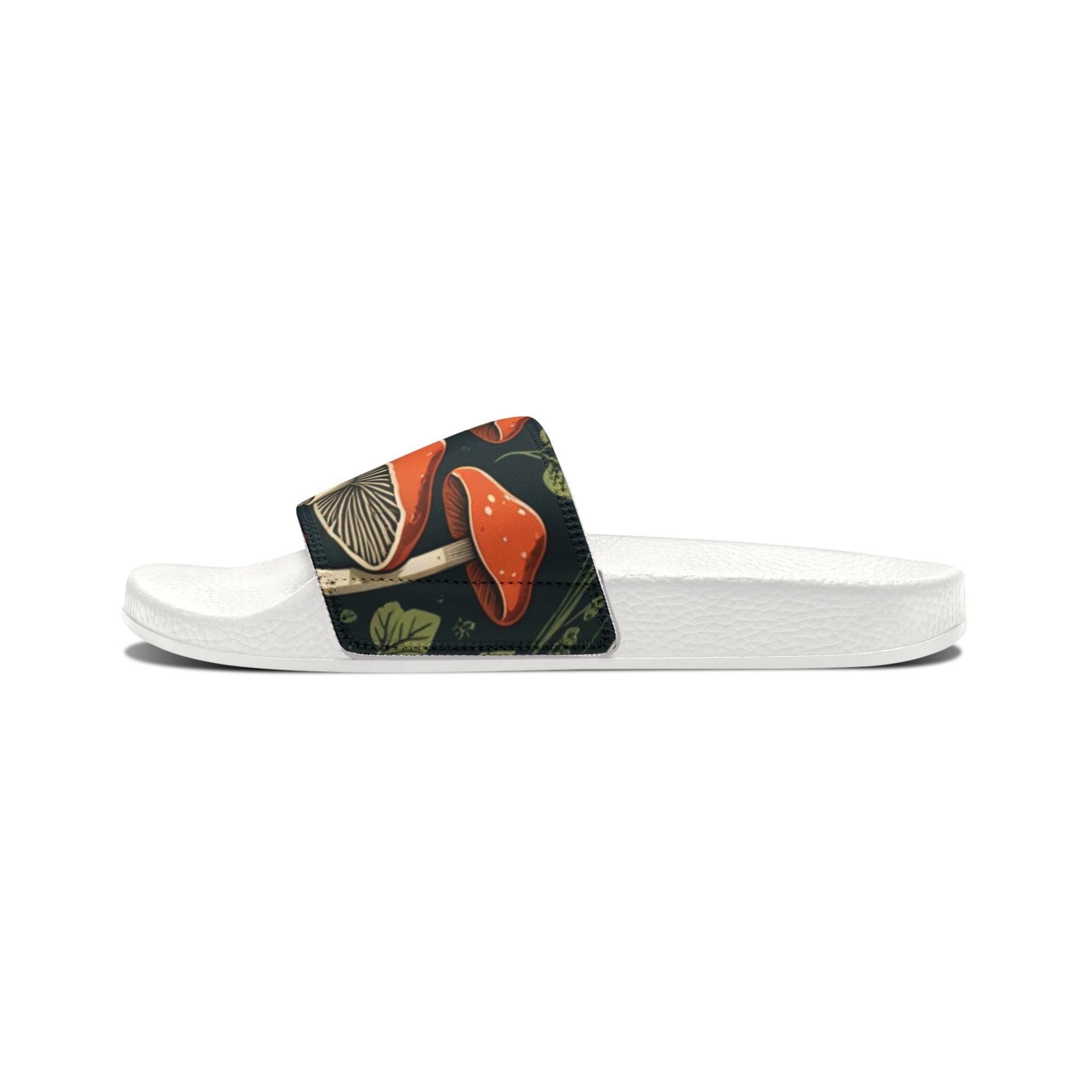 Mushroom Print Slide Sandals — Men's Removable-Strap Casual Slides