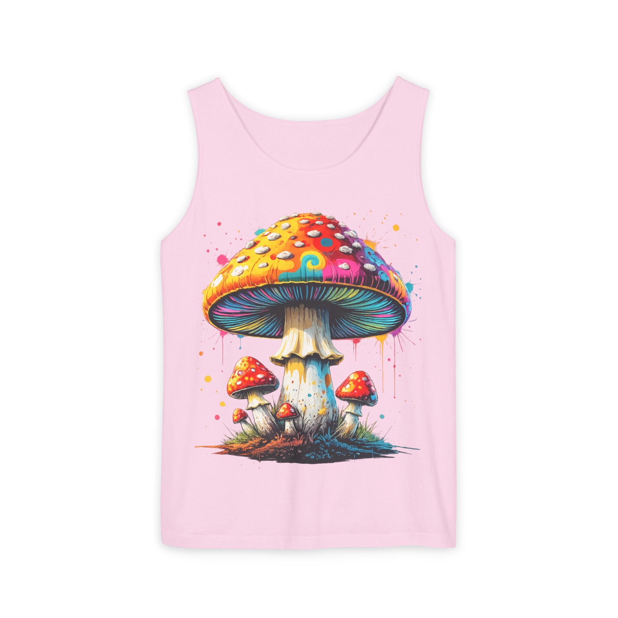 City: Portland Mushroom Graphic Tank Top — Colorful Psychedelic Fungi Design