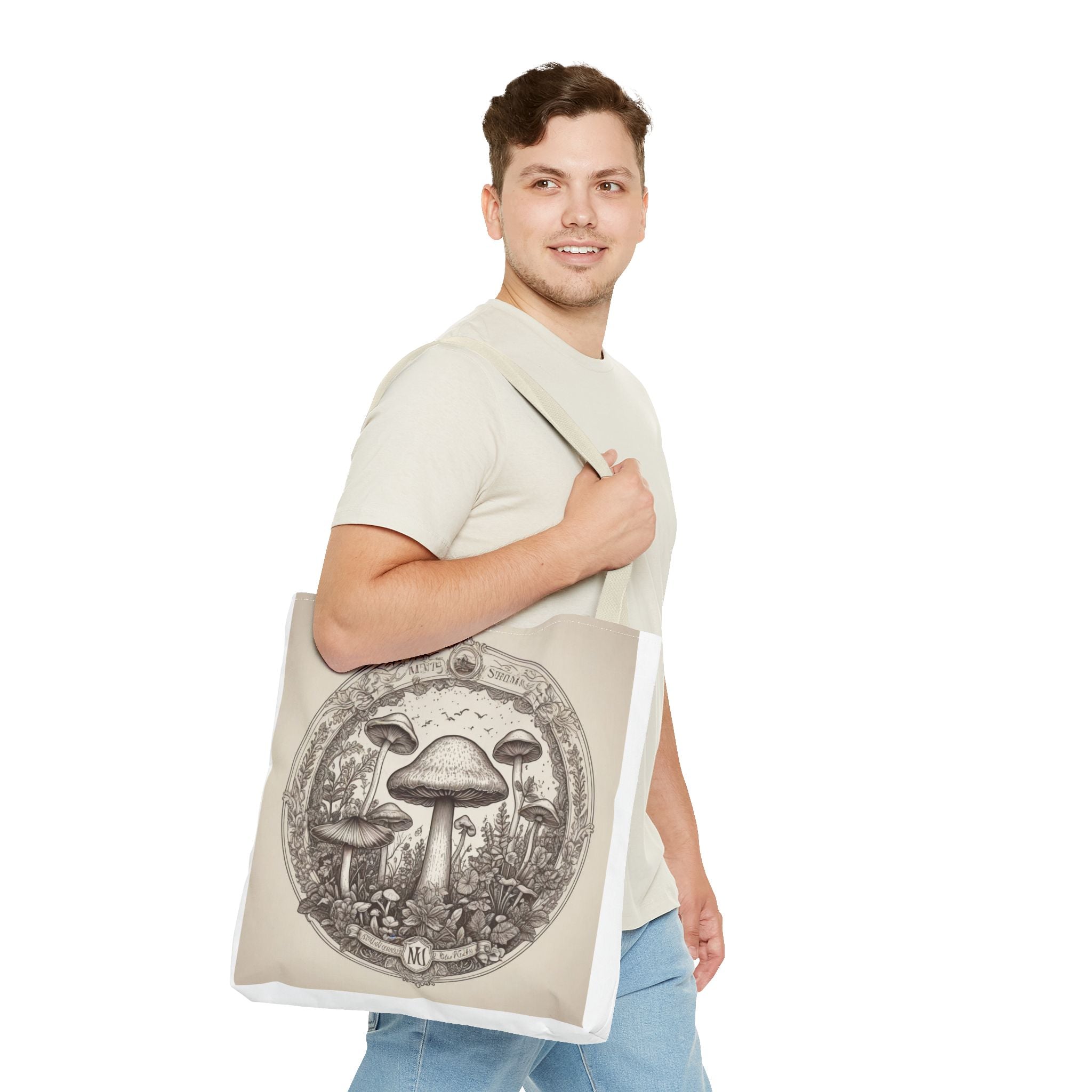 Mystic Shroom Circle Tote Bag – Where Art Nouveau Meets Nature