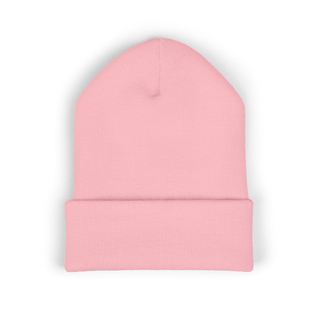 Beanie: Embroidered Colorful Mushroom Beanie — Cute Cuffed Knit Hat