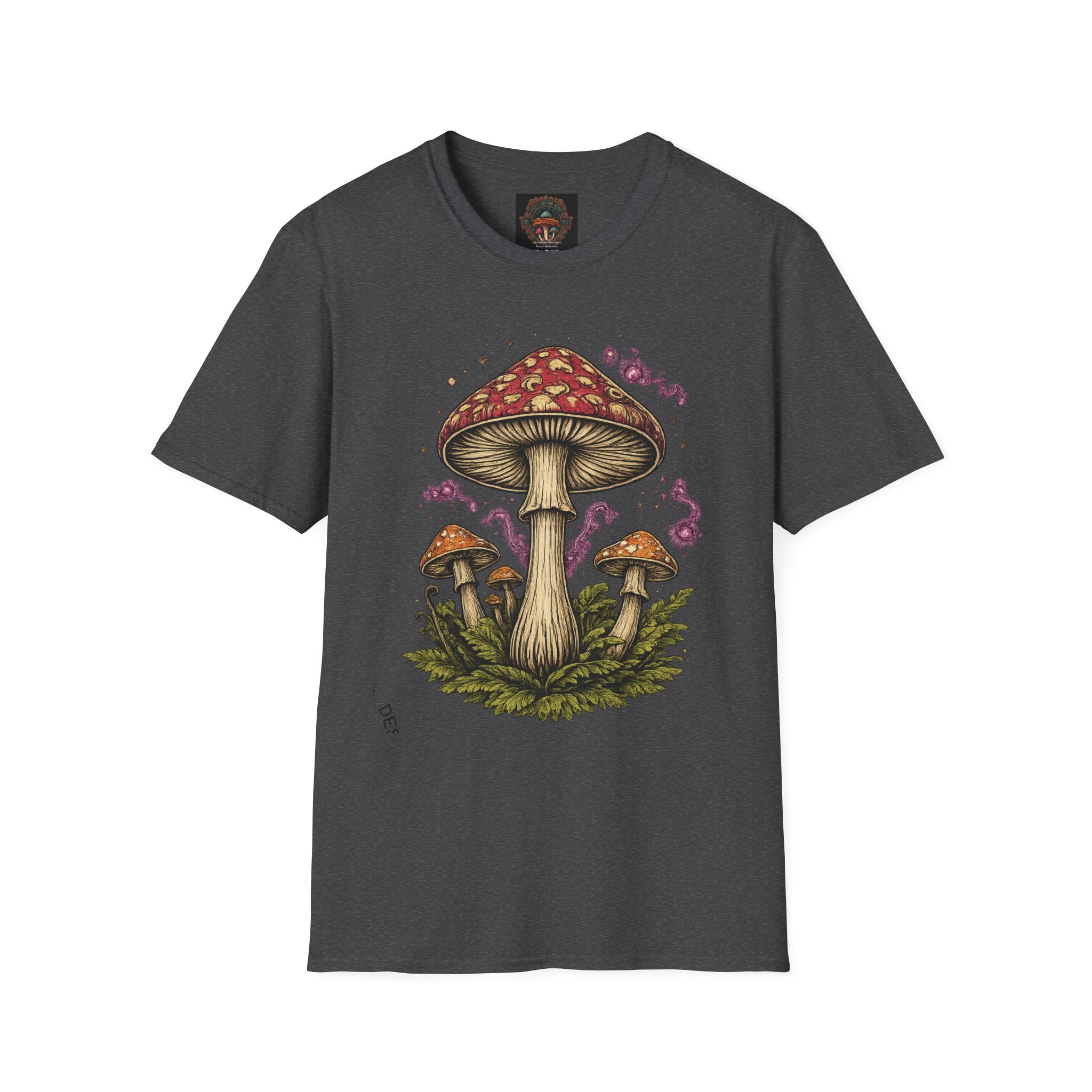 City: Vancouver Mushroom Illustration T-Shirt – Vintage Red Toadstool Graphic