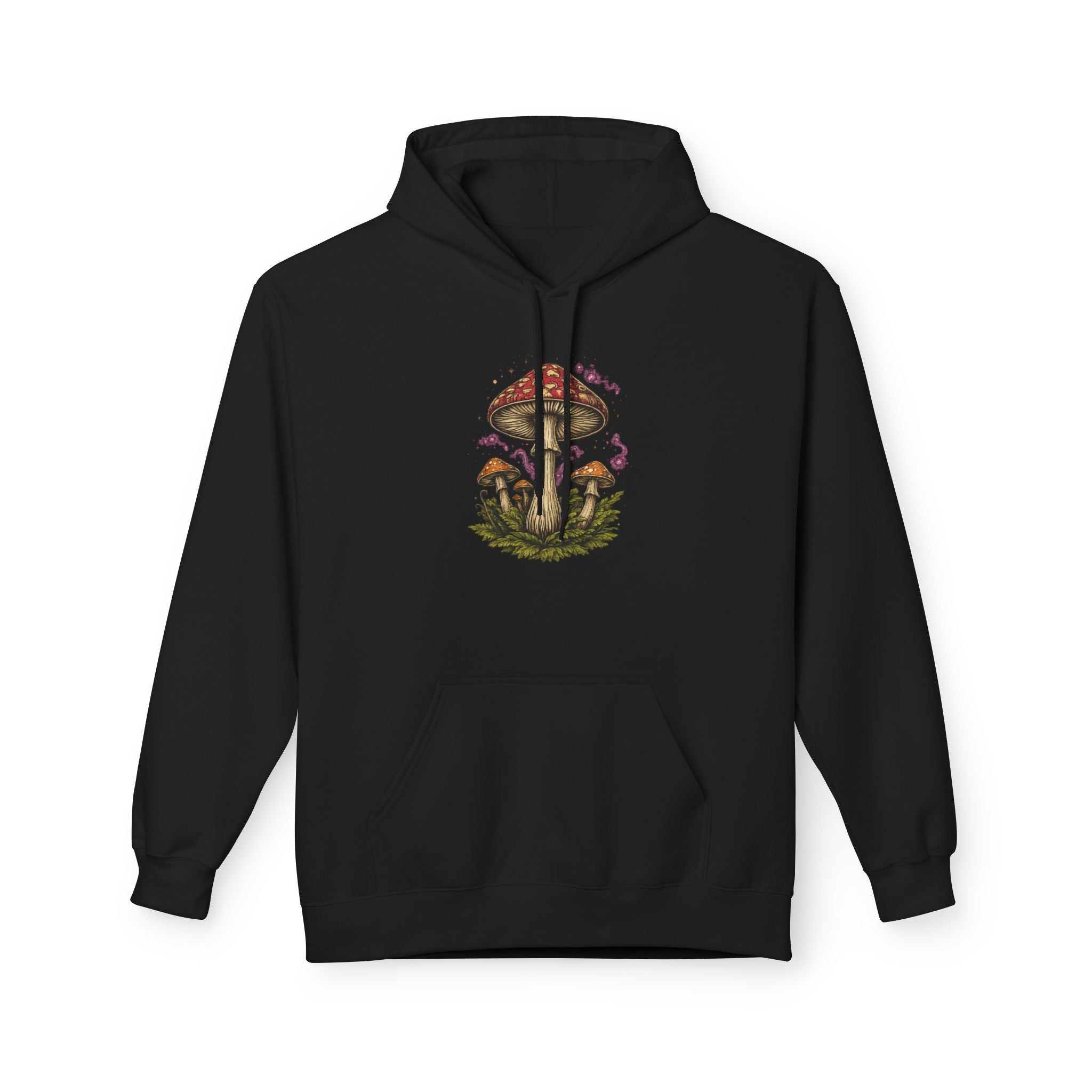 Mushroom Art Hoodie — Botanical Foraging Graphic Pullover