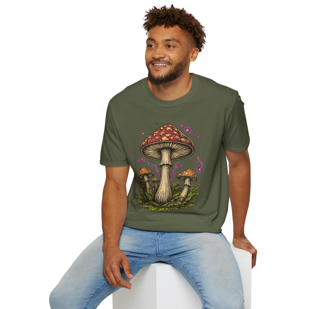 City: Portland Mushroom Magic T-Shirt — Vintage Red Toadstool Illustration