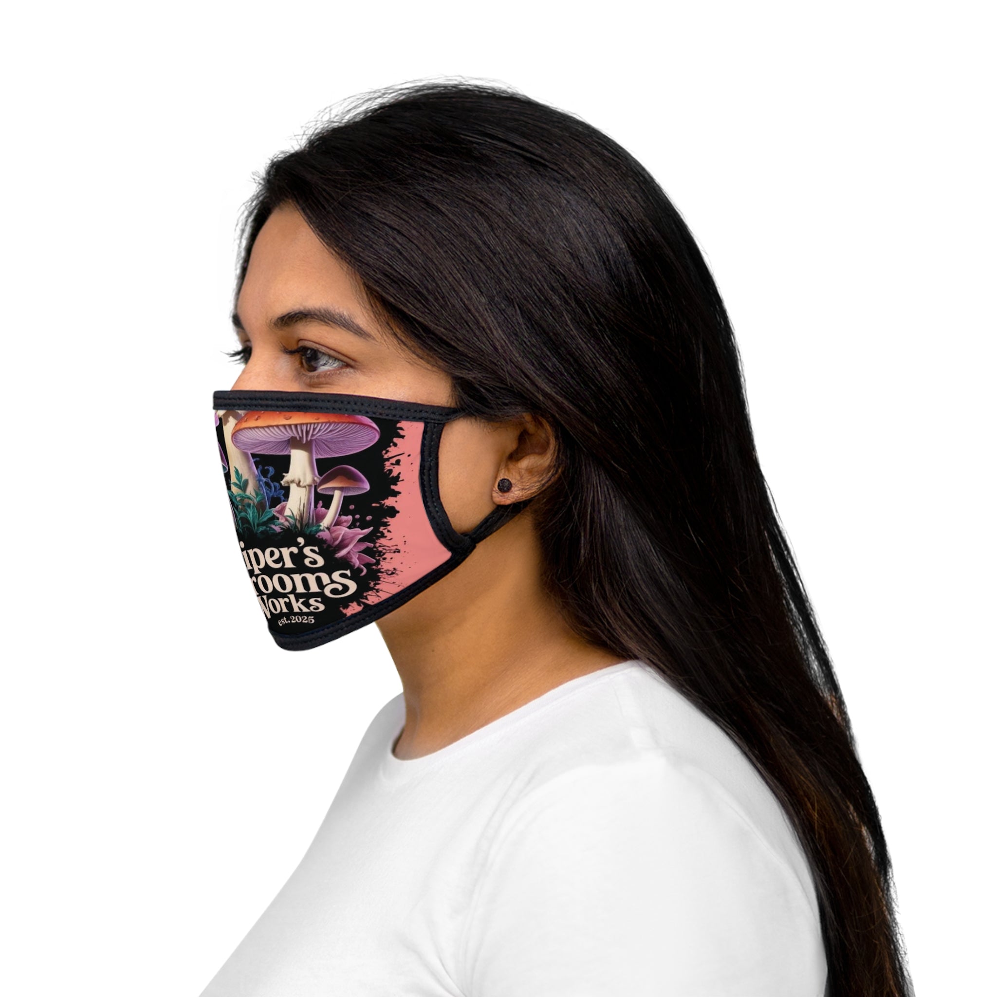 Face Mask: Piper's Shrooms Works Mushroom Face Mask — Psychedelic Fungi Graphic Mask