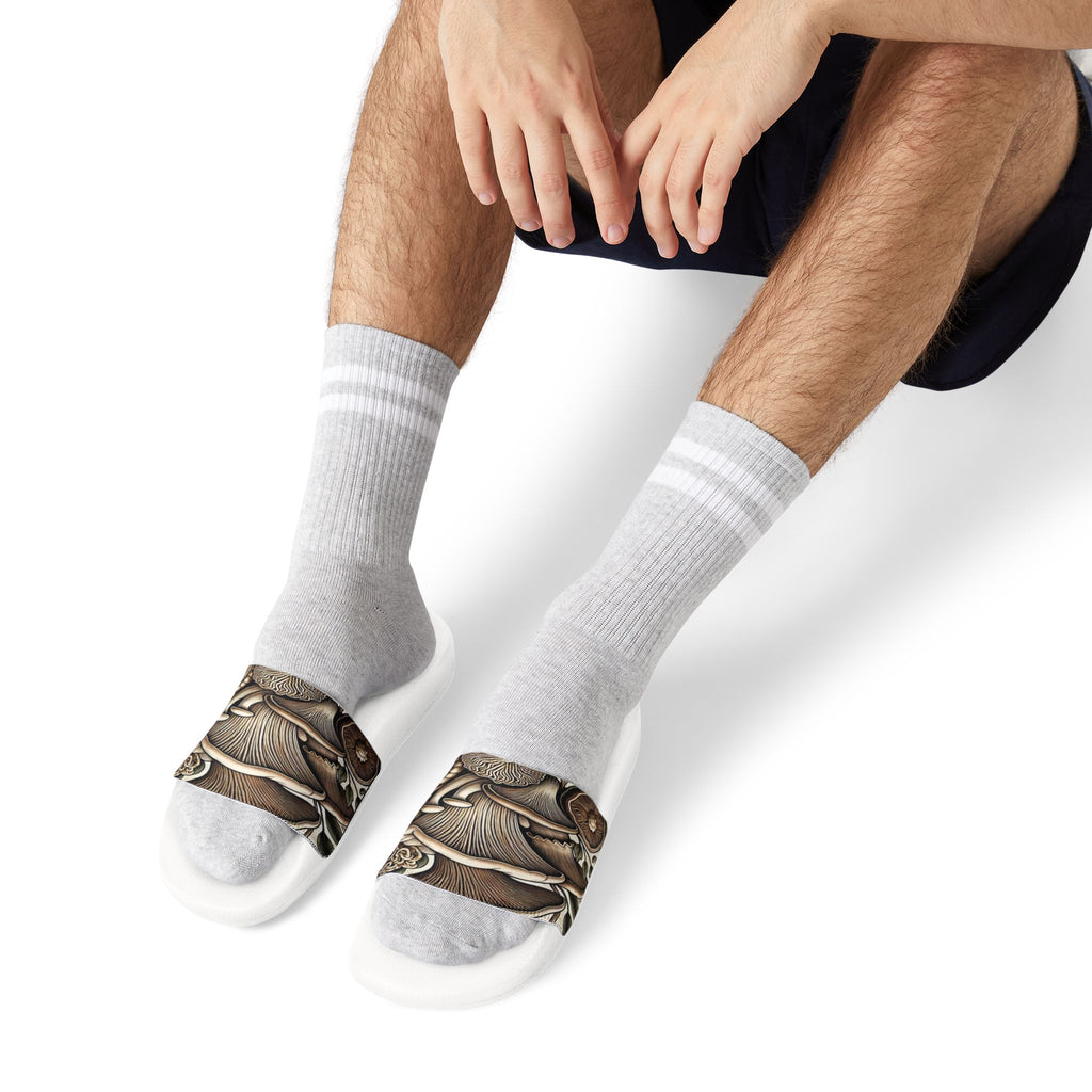 Mushroom Art Slide Sandals — Removable Strap Men's Slides