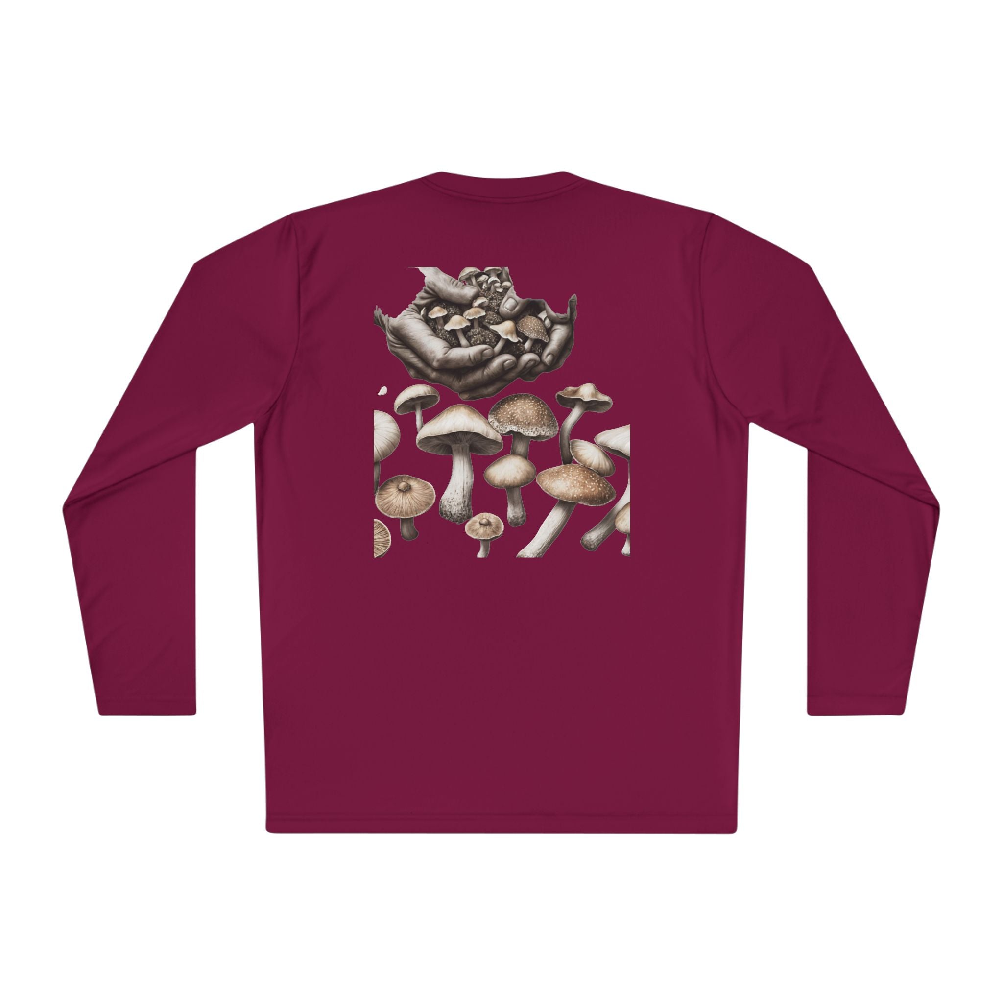Vancouver Nature Long Sleeve Tee — Scenic Mountains & Mushroom Art