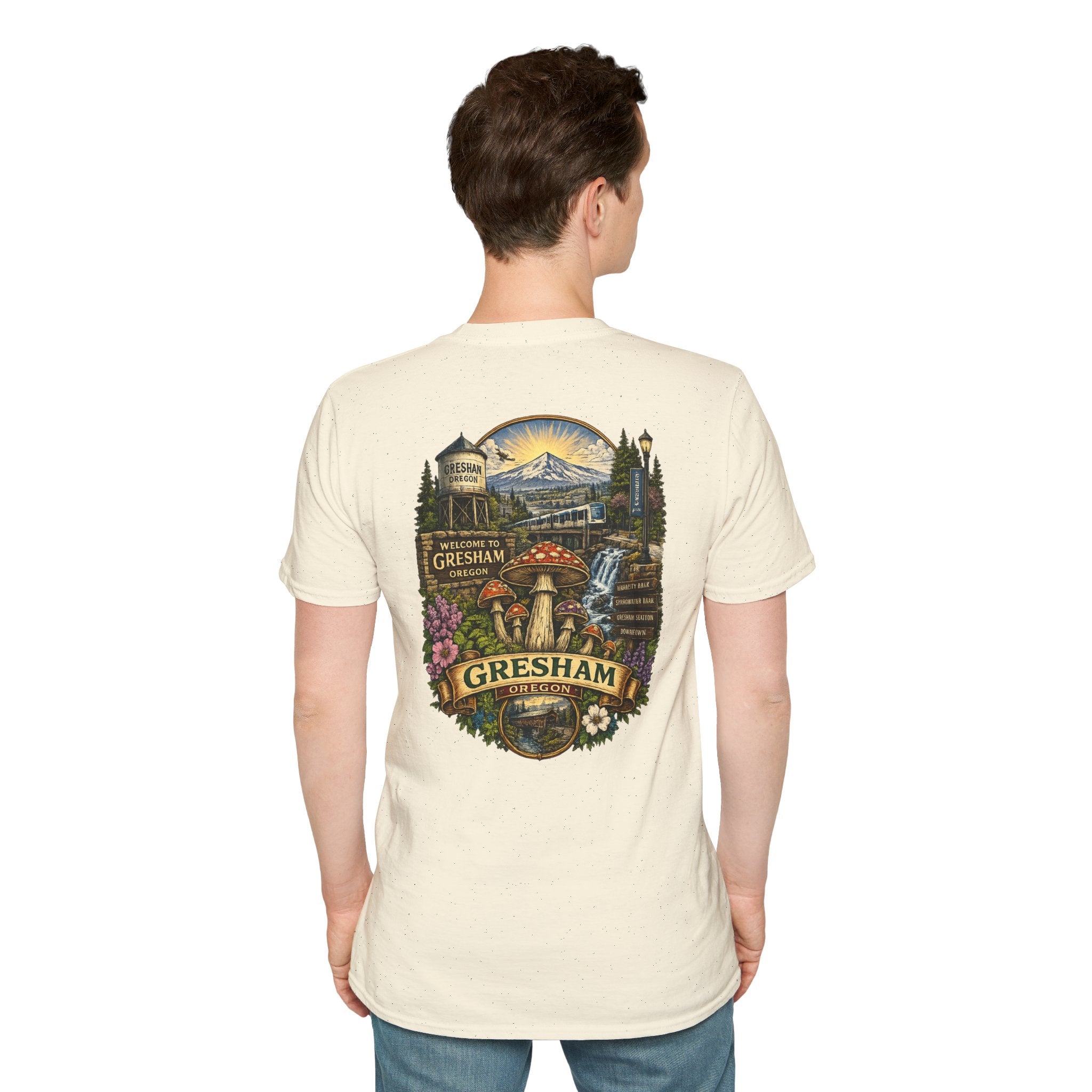 City: Gresham Psychedelic Mushroom Graphic T-Shirt — Red Amanita Illustration