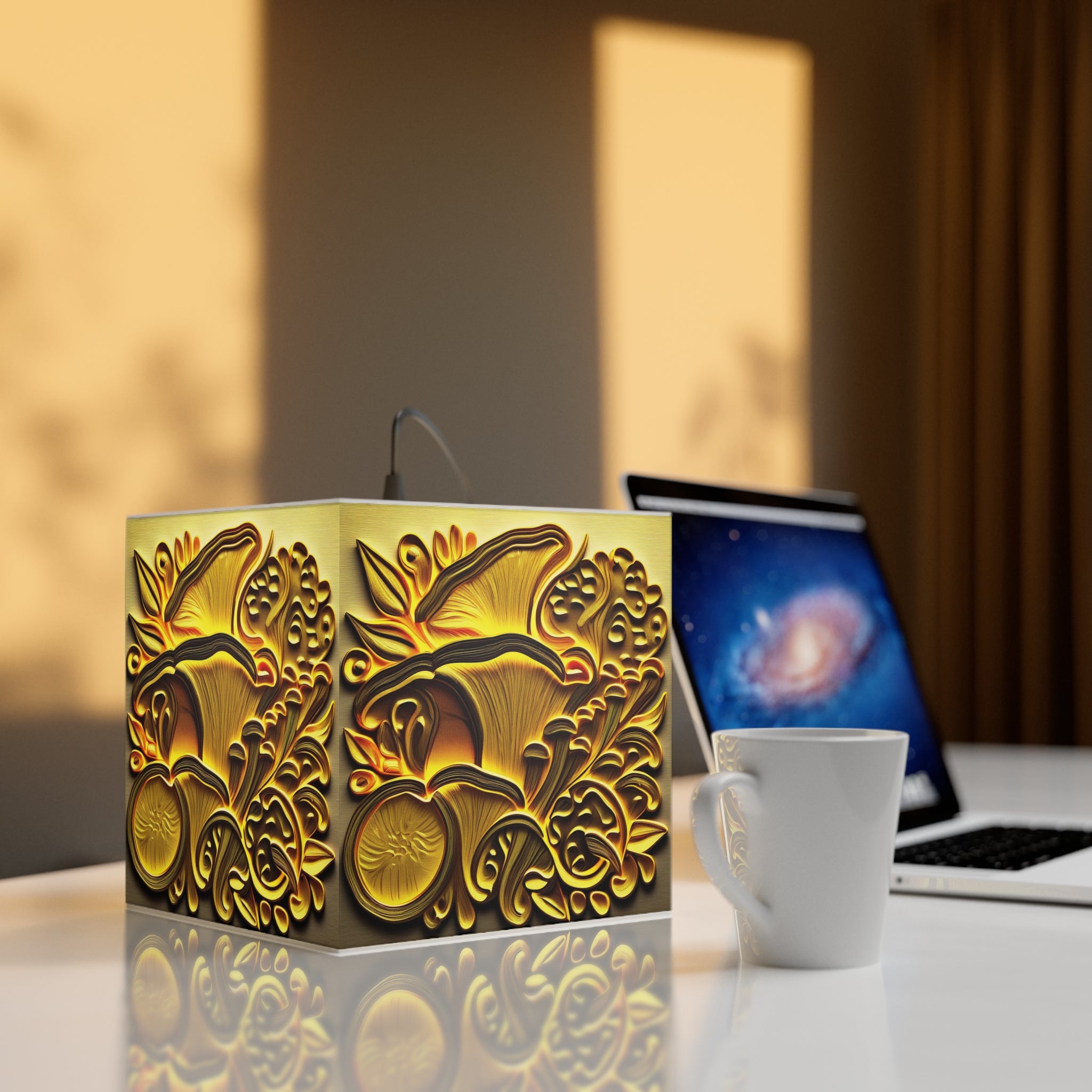 The Light Cube Lamp Golden Shroom Custom Design
