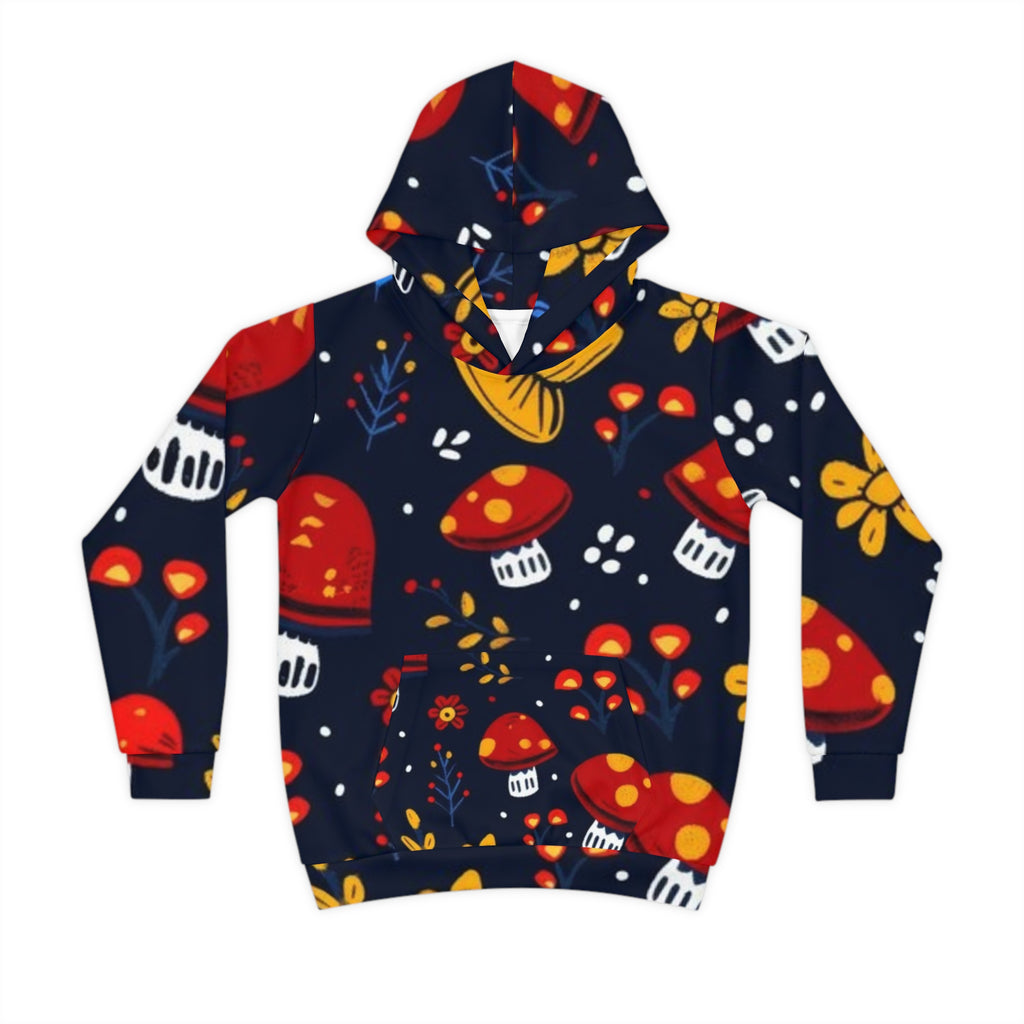 Midnight Enchanted Forest Custom Design Mushroom Print Hoodie
