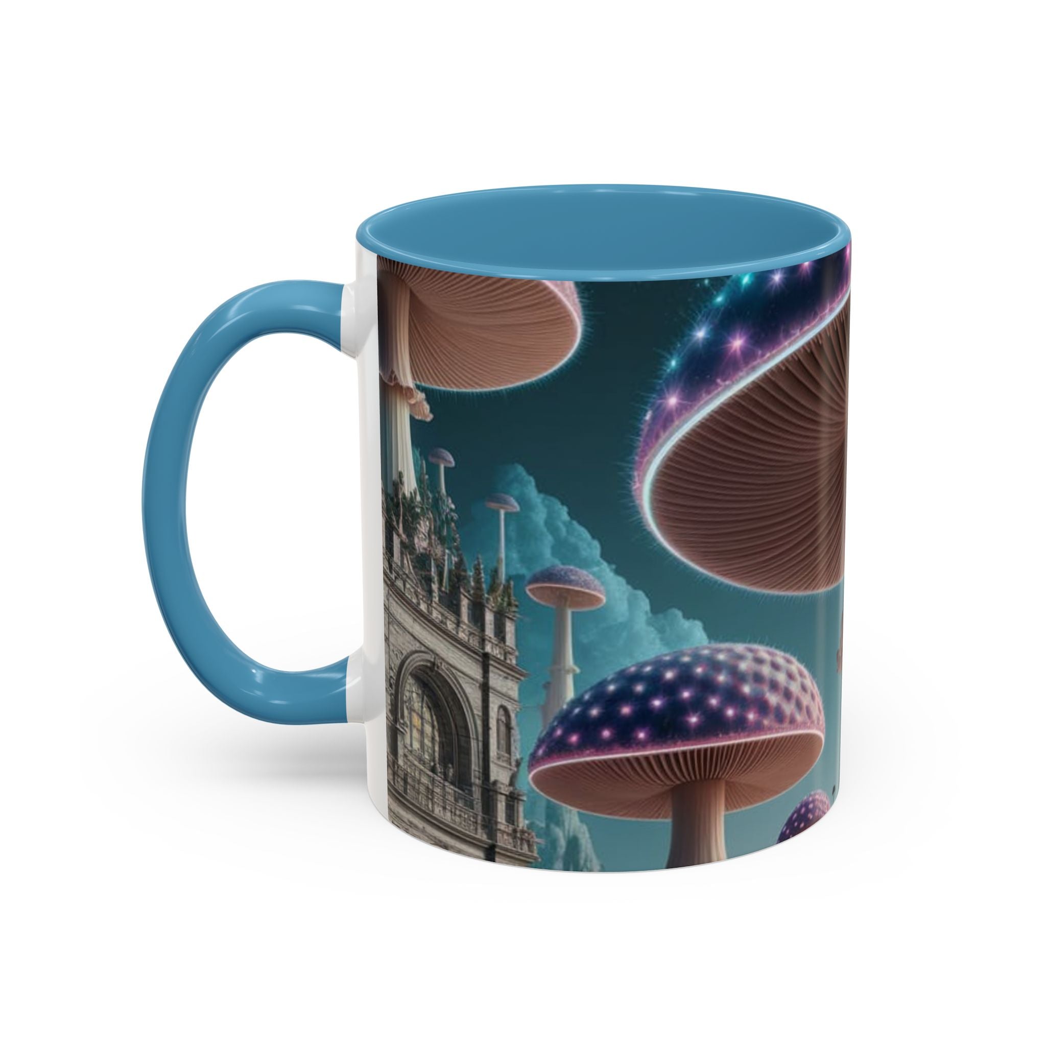 Mug: Mystical Mushroom Accent Coffee Mug — Fantasy Psychedelic Ceramic Cup (11/15oz)