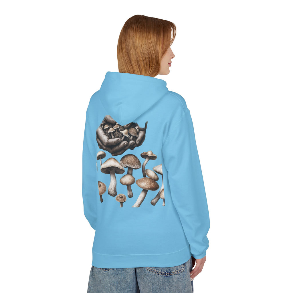 Mushroom Art Hoodie — Botanical Foraging Graphic Pullover