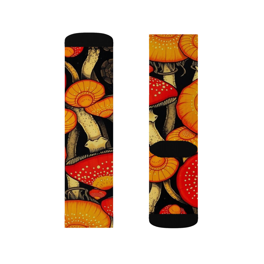 Whimsical Mushroom Socks, Colorful Patterned Socks, Gifts for Nature Lovers, Cozy Everyday Wear, Trendy Sock Collection