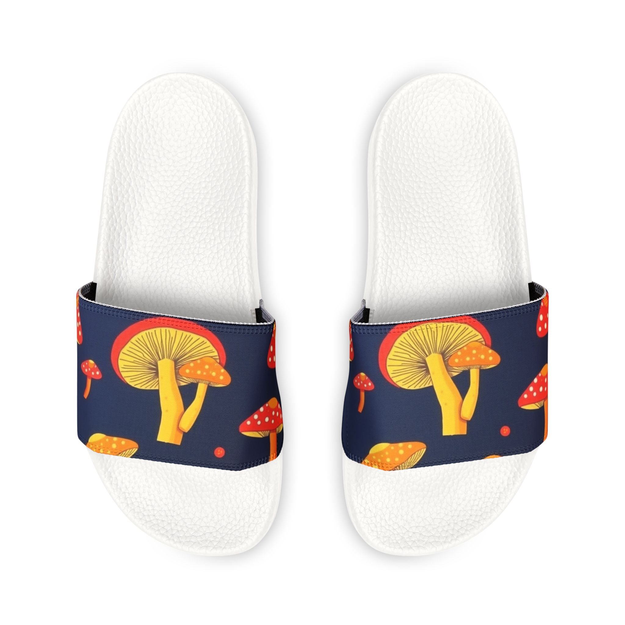 Mushroom Pattern Slide Sandals — Women's Removable-Strap Beach Slides