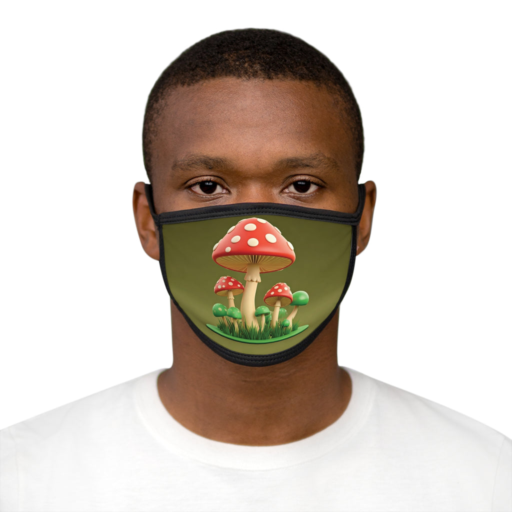 Face Mask: Mushroom Cluster Face Mask — Cute Red Toadstool Mask for Nature Lovers